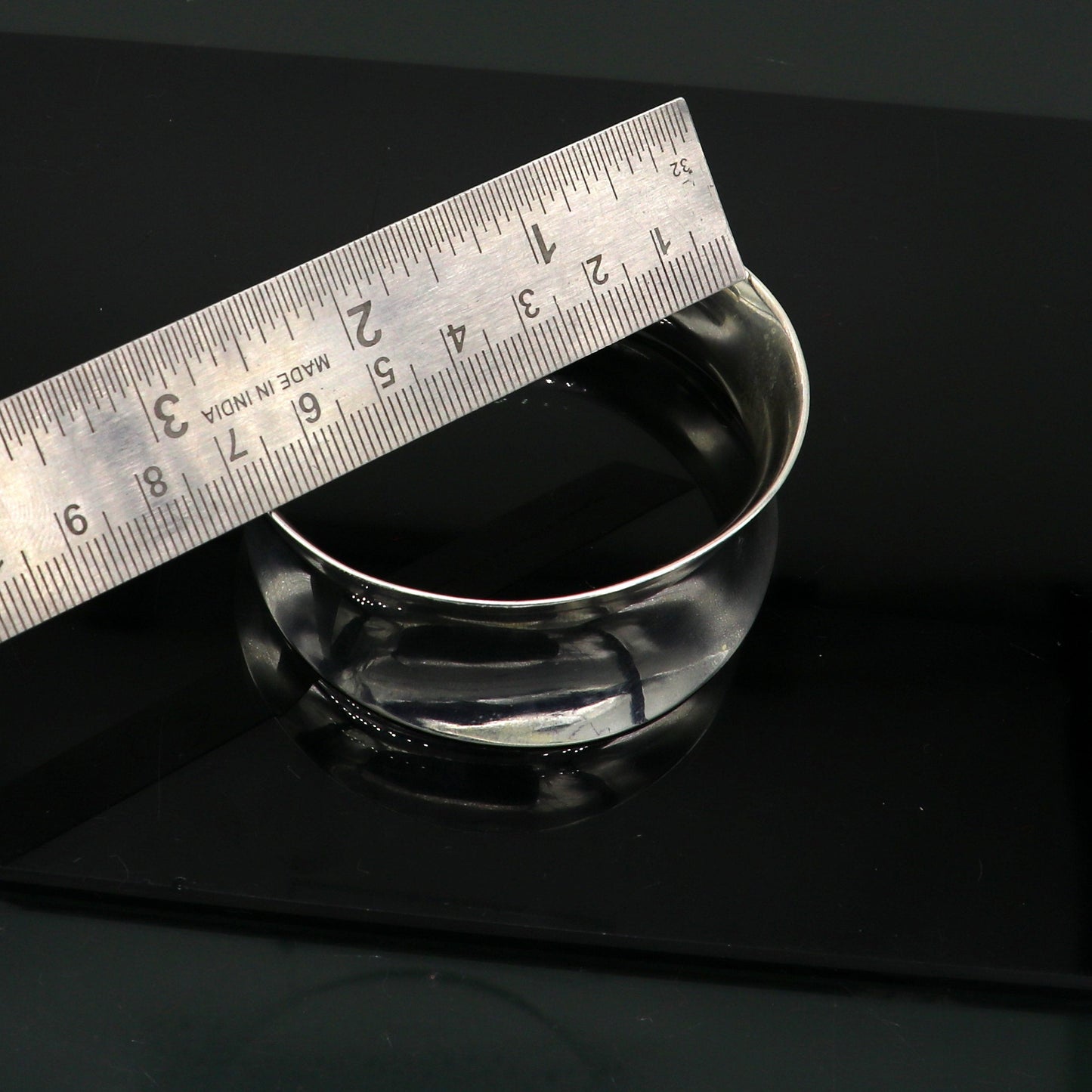925 fine sterling silver fabulous bright shiny curved bracelet, new trendy modern fancy Bollywood style elegant cuff bangle bracelet cuff34 - TRIBAL ORNAMENTS