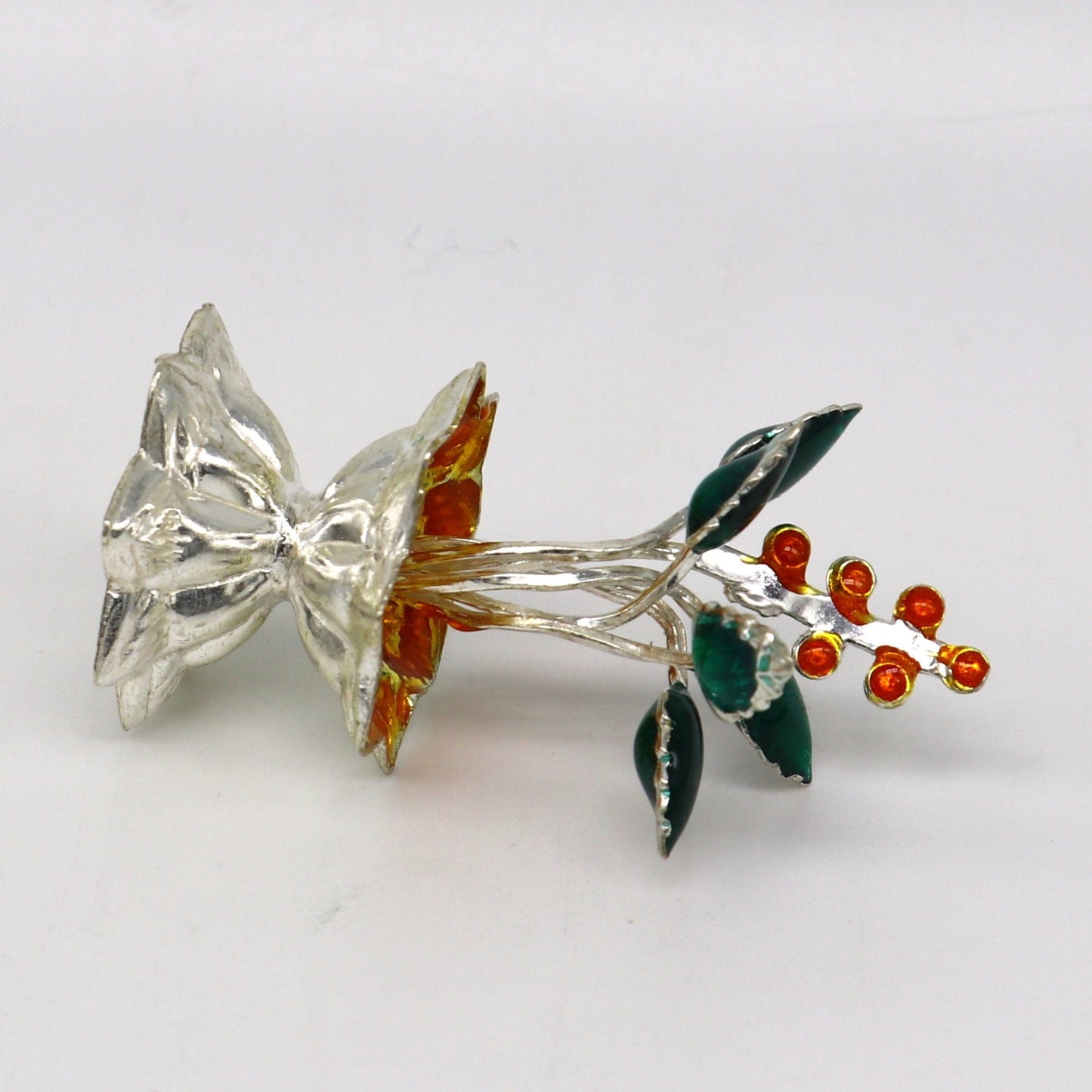 925 sterling silver handmade mini tulsi plant basil rosary plant for puja temple article, excellent customized silver utensils article su157 - TRIBAL ORNAMENTS