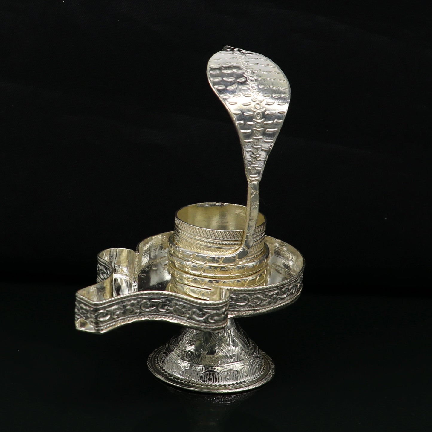 Handcrafted 925 solid silver lord shiva lingam stand/jalheri, use to put shiva lingam,home temple Article, awesome handmade article su170 - TRIBAL ORNAMENTS