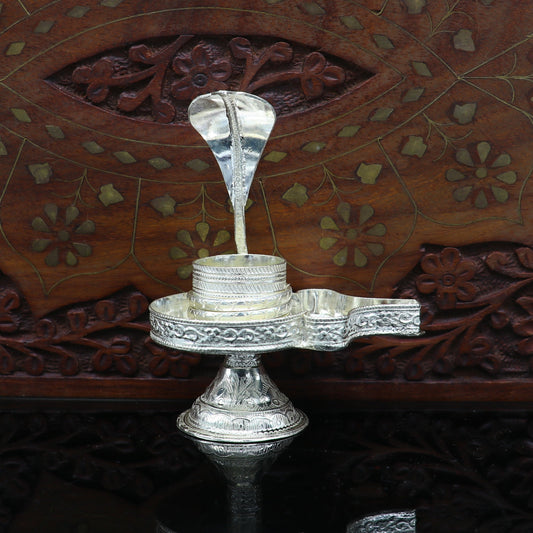 Handcrafted 925 solid silver lord shiva lingam stand/jalheri, use to put shiva lingam,home temple Article, awesome handmade article su170 - TRIBAL ORNAMENTS