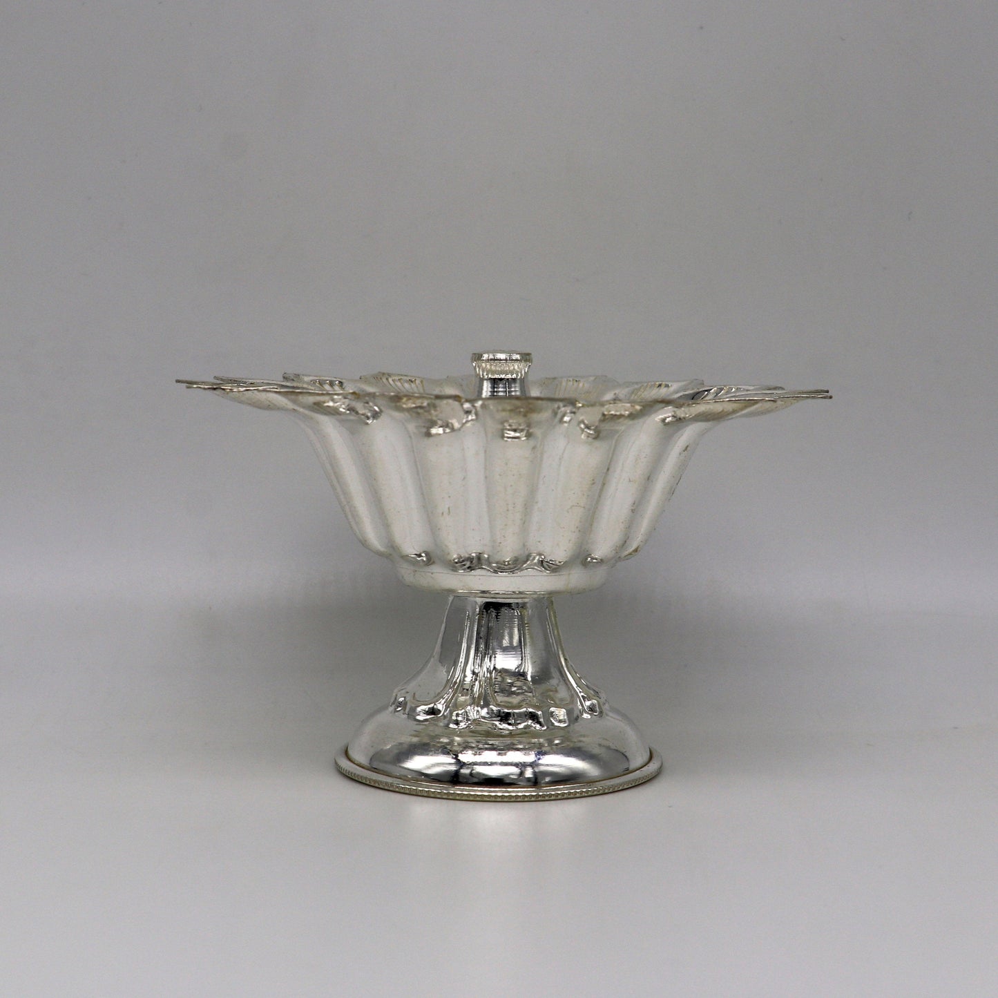 999 pure silver handmade elegant oil lamp, silver home temple utensils, silver diya, deepak, silver vessels, silver art decorative art su173 - TRIBAL ORNAMENTS