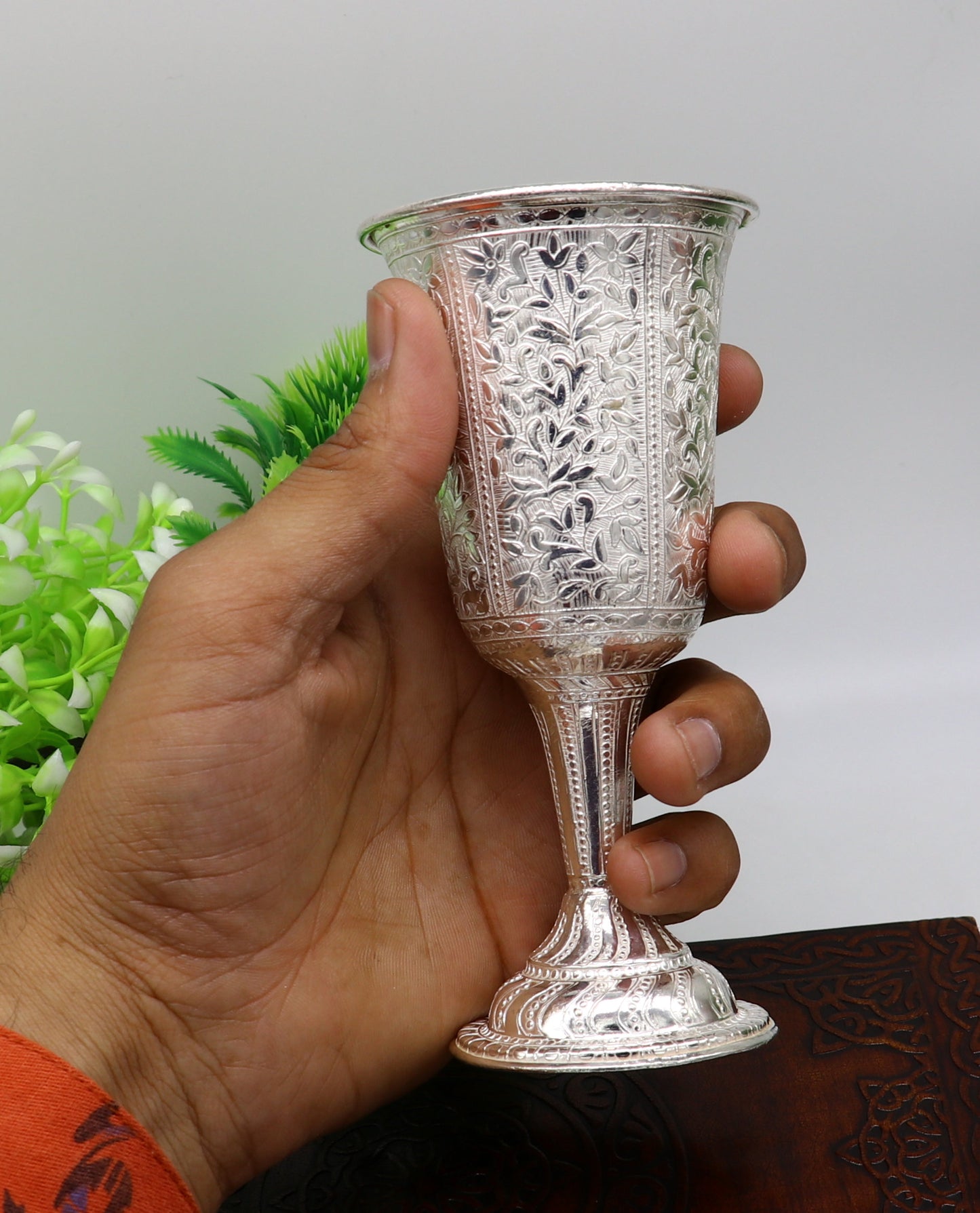 925 fine silver handmade vessel, water/milk wine Glass tumbler, silver flask, silver utensils or articles stay healthy from bacteria sv35 - TRIBAL ORNAMENTS