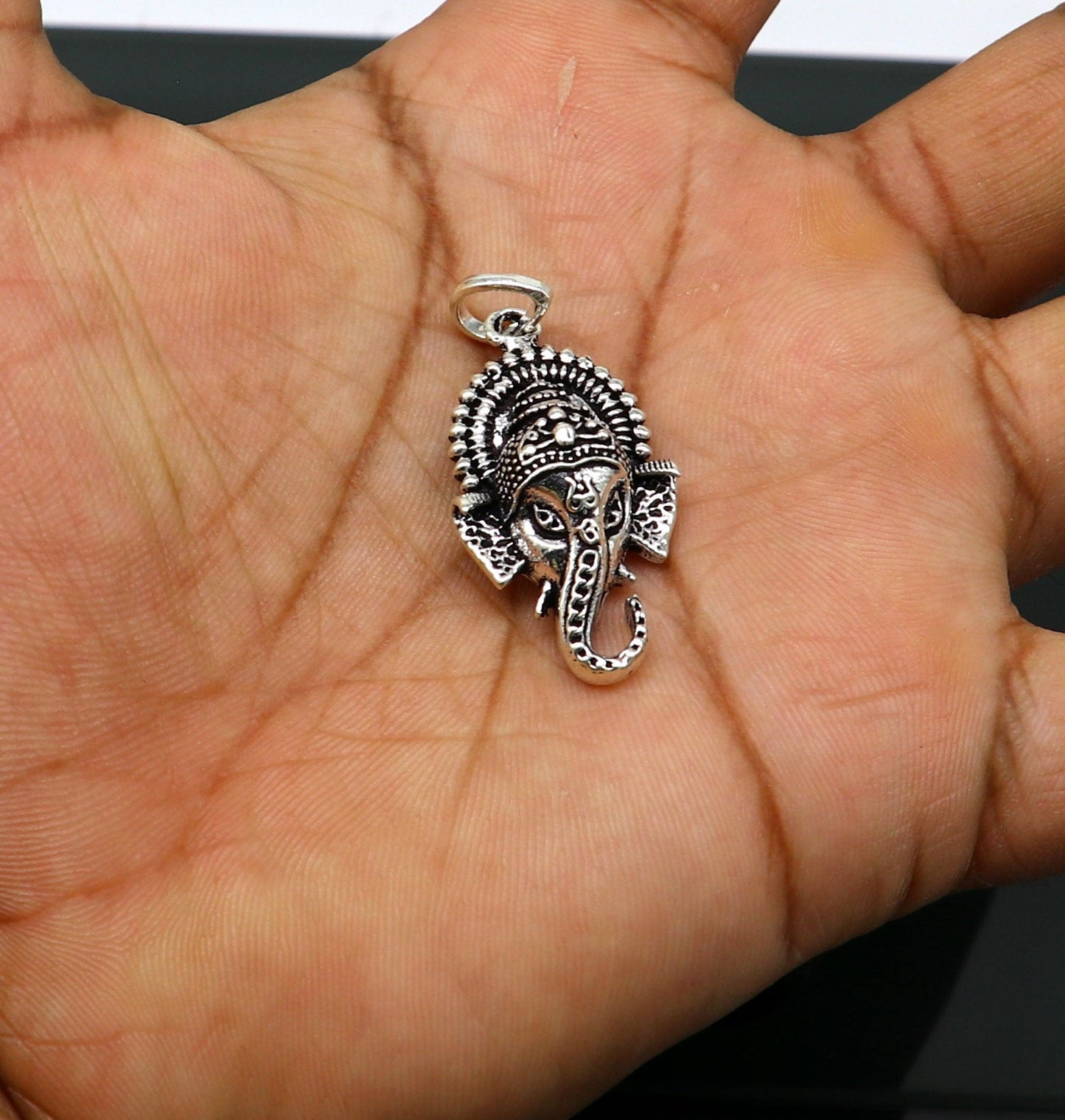 925 fine pure silver fabulous Ganesha idol pendant, unique stylish customized pendant, best gifting fancy oxidized pendant necklace ssp401 - TRIBAL ORNAMENTS
