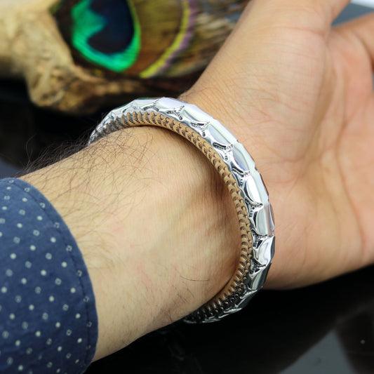 925 sterling silver handmade gorgeous customized work bangle bracelet kada, vintage antique design stylish bangle unisex jewelry nsk794 - TRIBAL ORNAMENTS