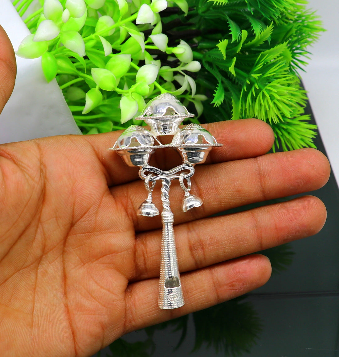 Vintage antique style handmade design new born baby gifting bells toy, baby krishna gifting toy, silver whistle, silver article su191 - TRIBAL ORNAMENTS