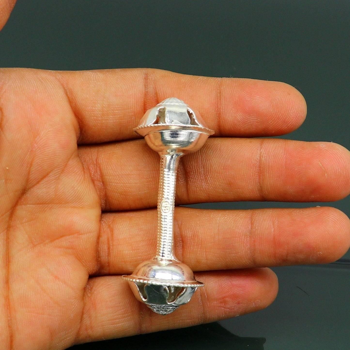 Vintage antique style handmade design new born baby gifting bells toy, baby krishna gifting toy, gift to idol krishna, silver article su196 - TRIBAL ORNAMENTS