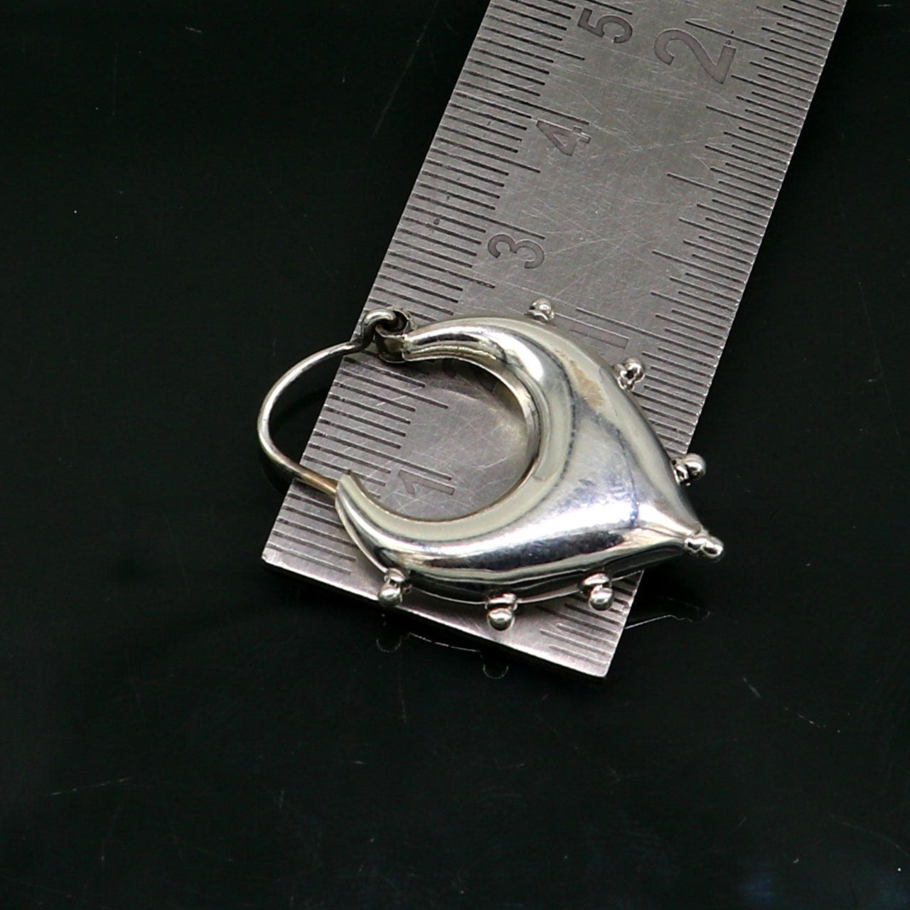 Vintage Design 925 sterling silver fabulous hoops earring, tribal kundal earring from Rajasthan India, best gifting unisex jewelry ear624 - TRIBAL ORNAMENTS