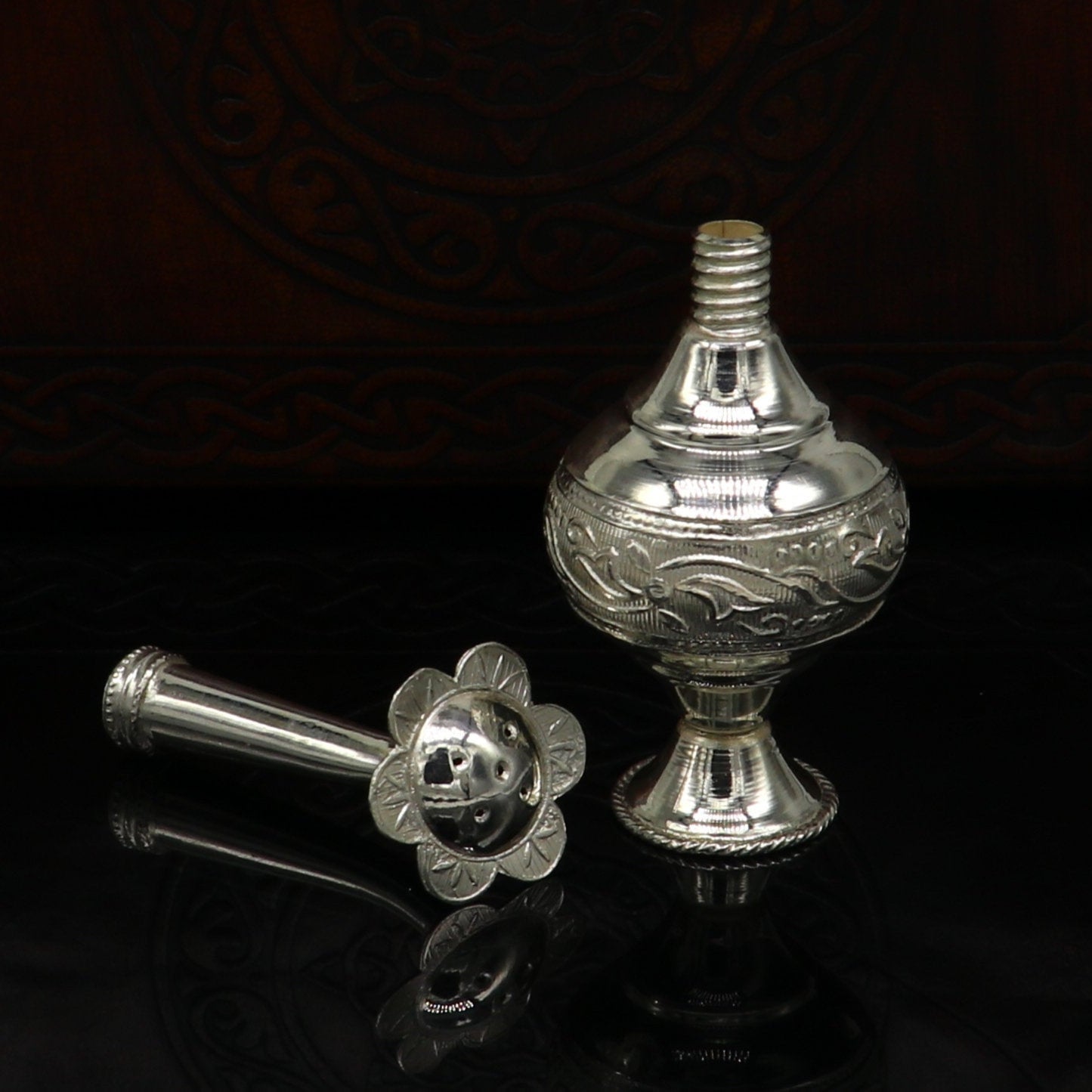 925 sterling silver customized design silver spray bottle, silver perfume bottle, royal style spray article, puja utensils, best gift su165 - TRIBAL ORNAMENTS