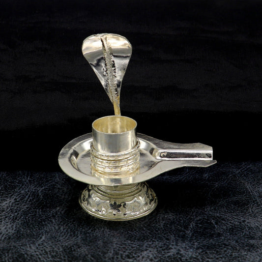925 pure solid sterling silver lord shiva lingam stand/jalheri, use for put/hold shiva lingam in home temple, awesome handmade article su166 - TRIBAL ORNAMENTS