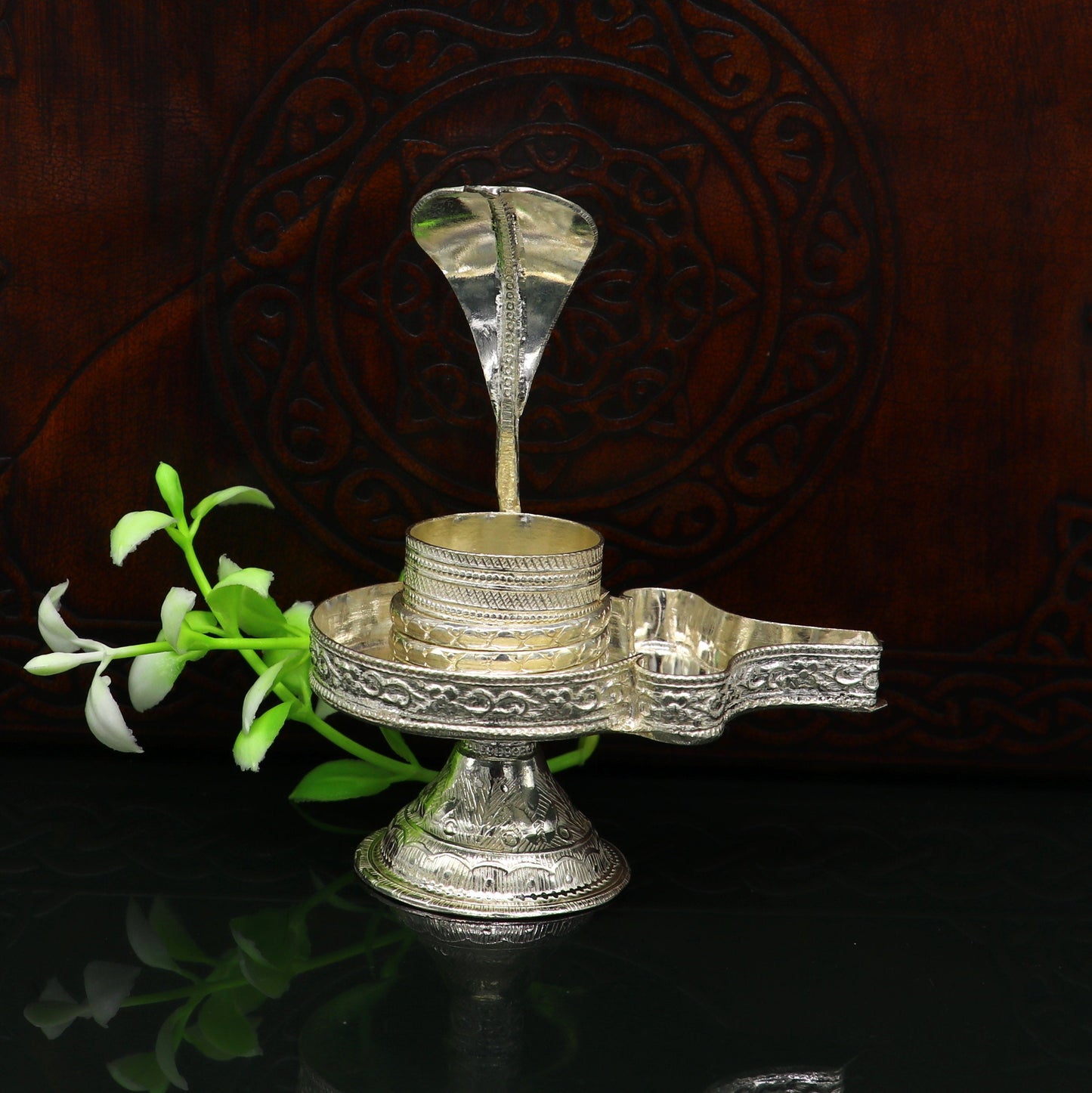 Handcrafted 925 solid silver lord shiva lingam stand/jalheri, use to put shiva lingam,home temple Article, awesome handmade article su170 - TRIBAL ORNAMENTS