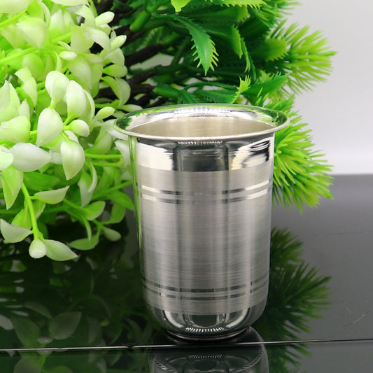 999 silver baby glass set, water/milk Glass tumbler, best gifting silver vodka glass, wine glass set, baby feeding utensils, best gift sv136 - TRIBAL ORNAMENTS