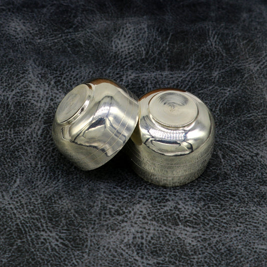 999 fine silver handmade gorgeous prasad box for god, trinket box, container box, brides gifting, jewelry box, solid silver article stb94 - TRIBAL ORNAMENTS