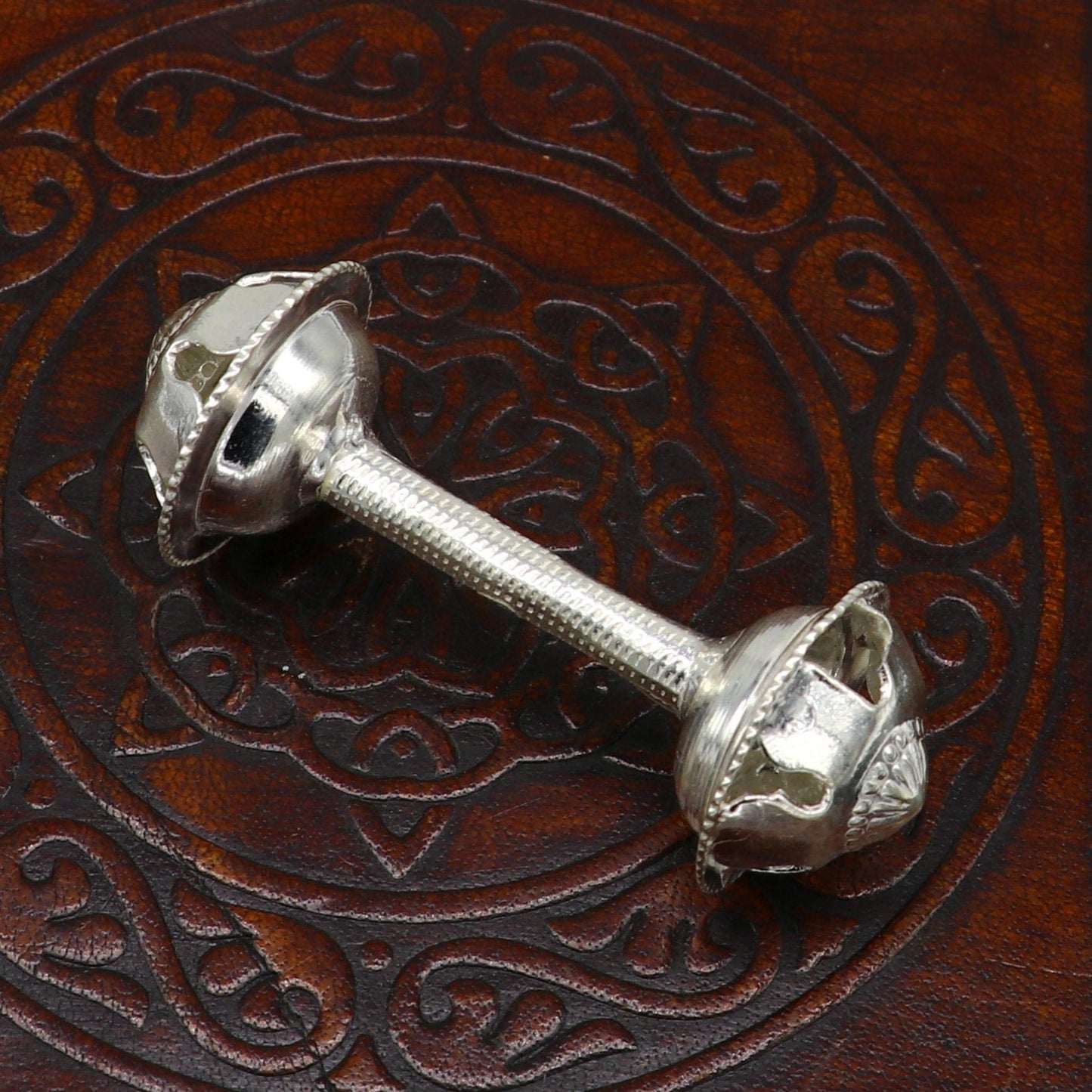 Vintage antique style handmade design new born baby gifting bells toy, baby krishna gifting toy, gift to idol krishna, silver article su196 - TRIBAL ORNAMENTS