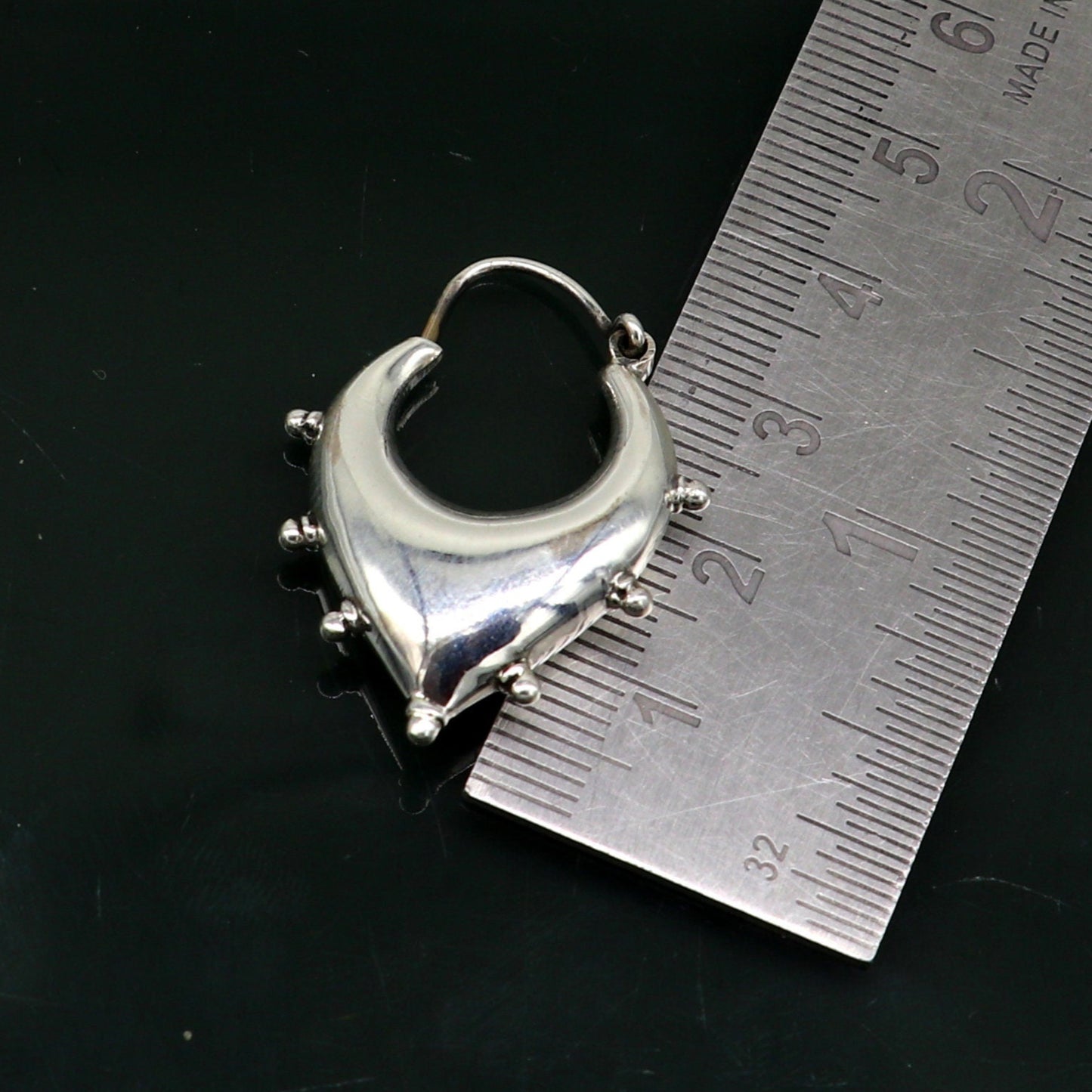 Vintage Design 925 sterling silver fabulous hoops earring, tribal kundal earring from Rajasthan India, best gifting unisex jewelry ear624 - TRIBAL ORNAMENTS