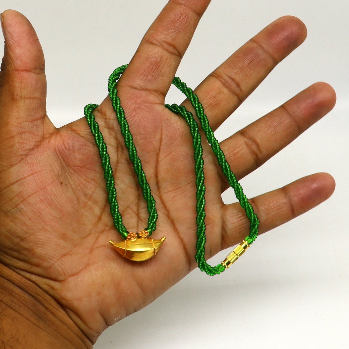 20 kt yellow gold handmade amulet pendant, fabulous vintage ethnic pendant daily use jewelry from india, best gifting dainty necklace ap09 - TRIBAL ORNAMENTS