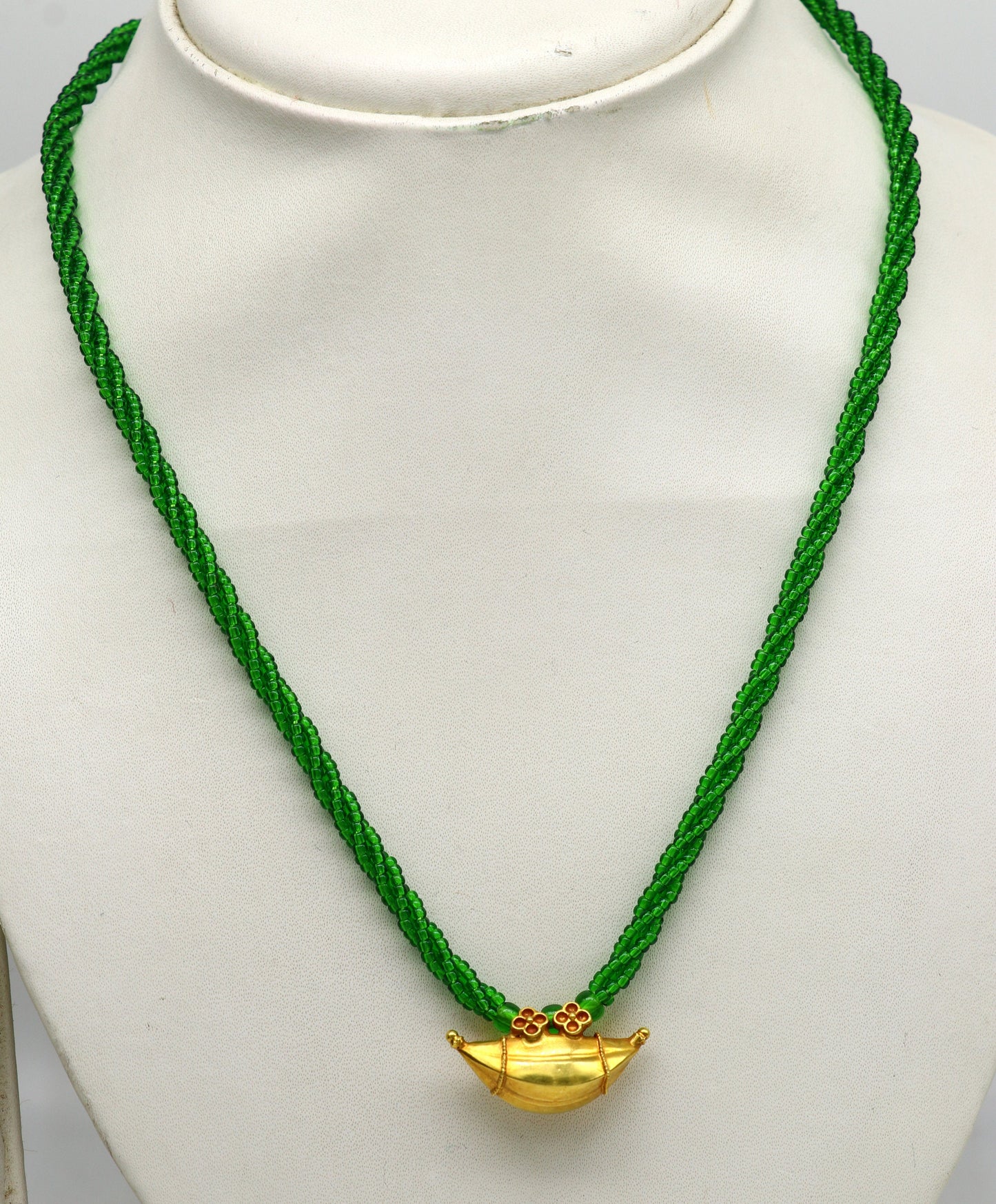 20 kt yellow gold handmade amulet pendant, fabulous vintage ethnic pendant daily use jewelry from india, best gifting dainty necklace ap09 - TRIBAL ORNAMENTS