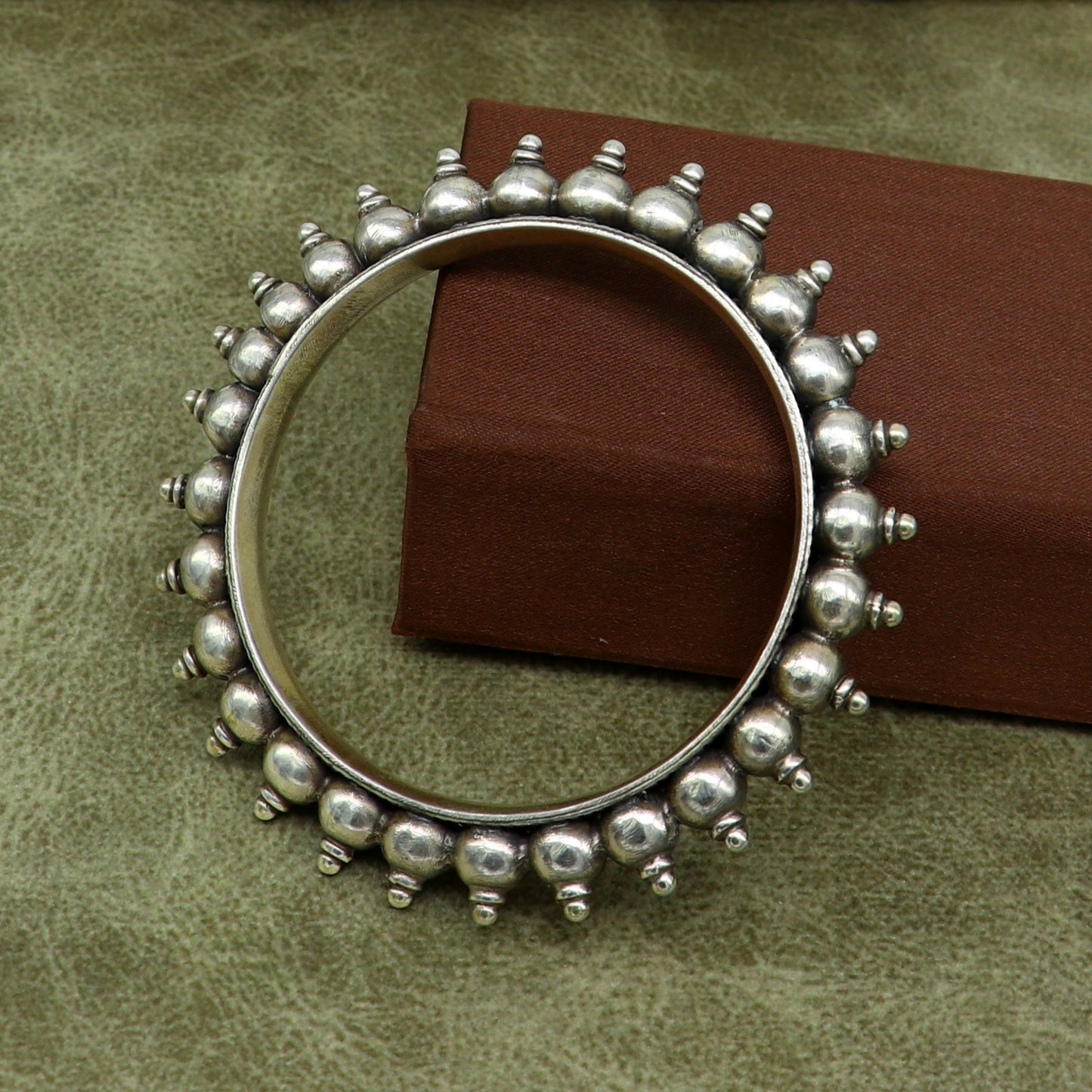 925 Sterling silver handmade vintage Kalash design customized bangle bracelet kada excellent wedding personalized gift jewelry NBA137 - TRIBAL ORNAMENTS