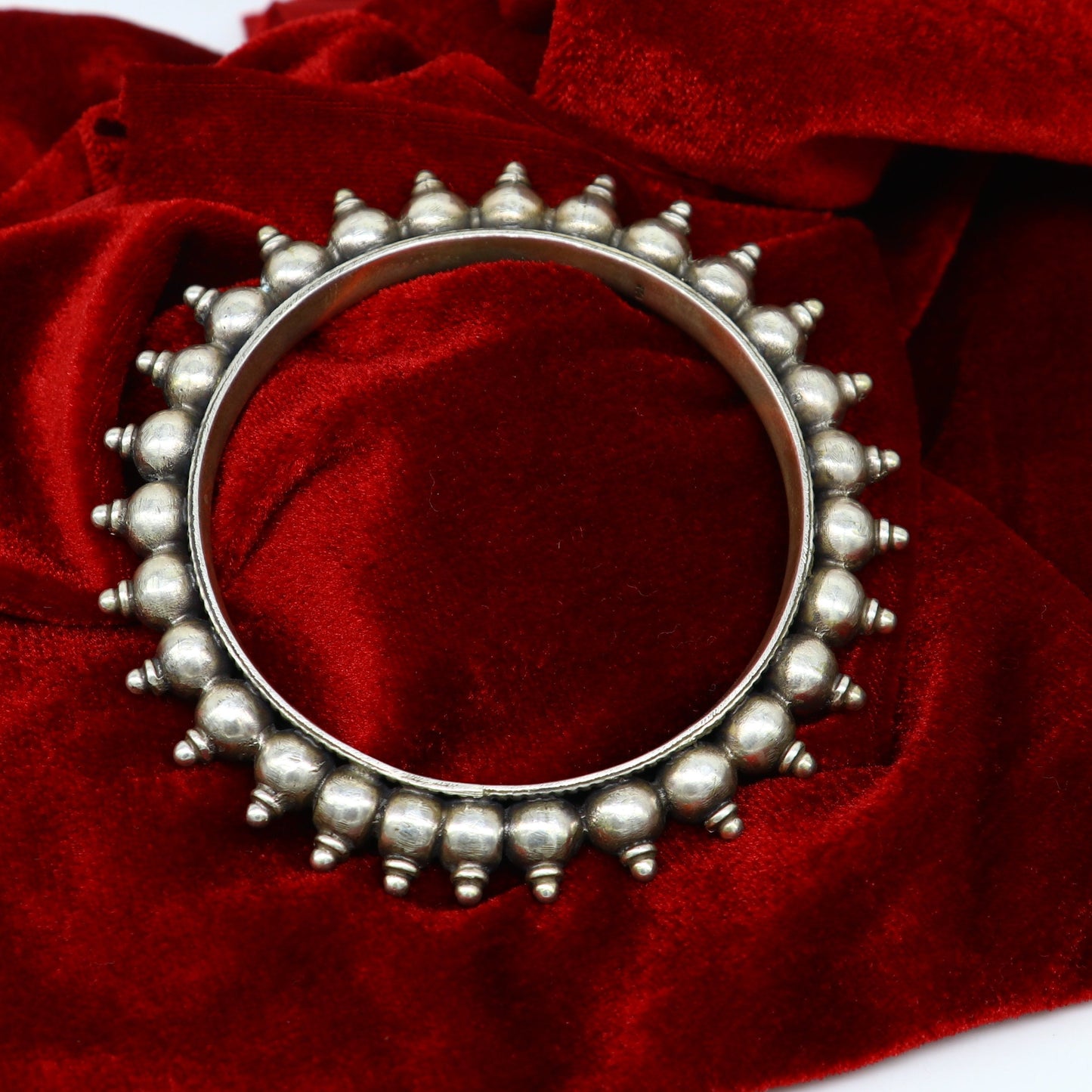 925 Sterling silver handmade vintage Kalash design customized bangle bracelet kada excellent wedding personalized gift jewelry NBA137 - TRIBAL ORNAMENTS