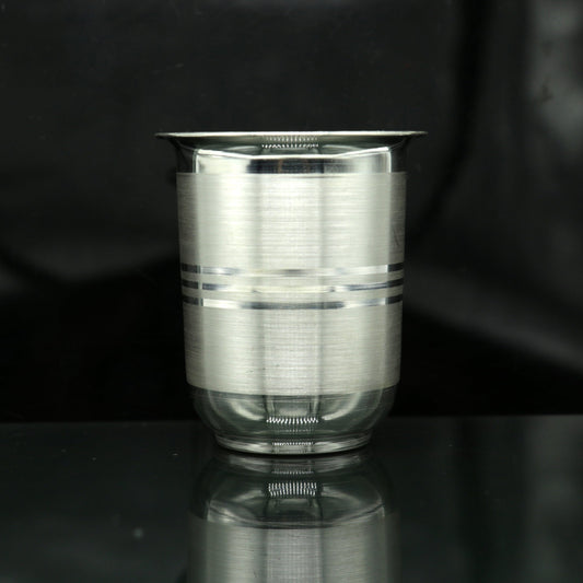 999 silver baby glass set, water/milk Glass tumbler, best gifting silver baby cup, wine glass set, baby feeding utensils, best gift sv164 - TRIBAL ORNAMENTS