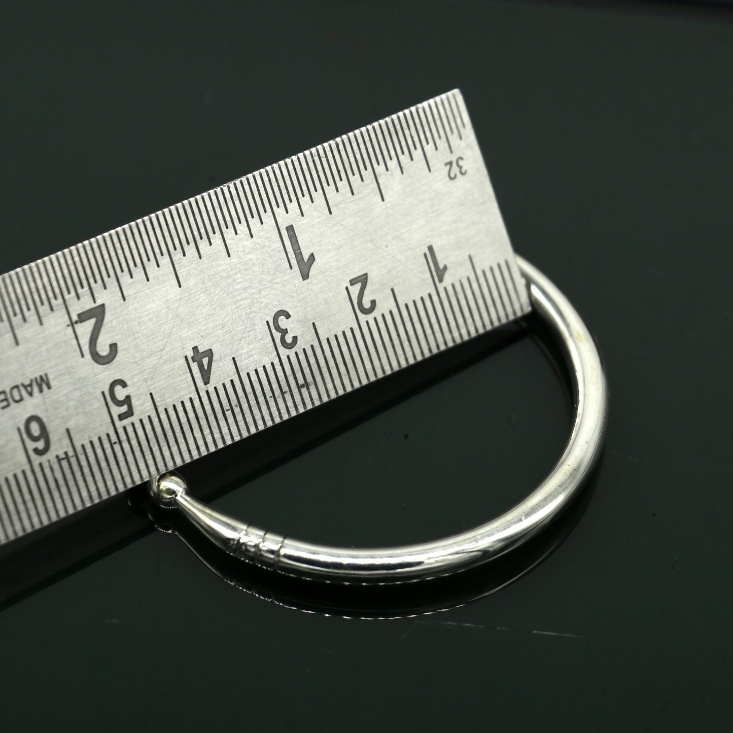 Pure 925 sterling silver solid plain shiny design new born baby bangle kada, baby bracelet kada, best gifting adjustable kada nbbk223 - TRIBAL ORNAMENTS