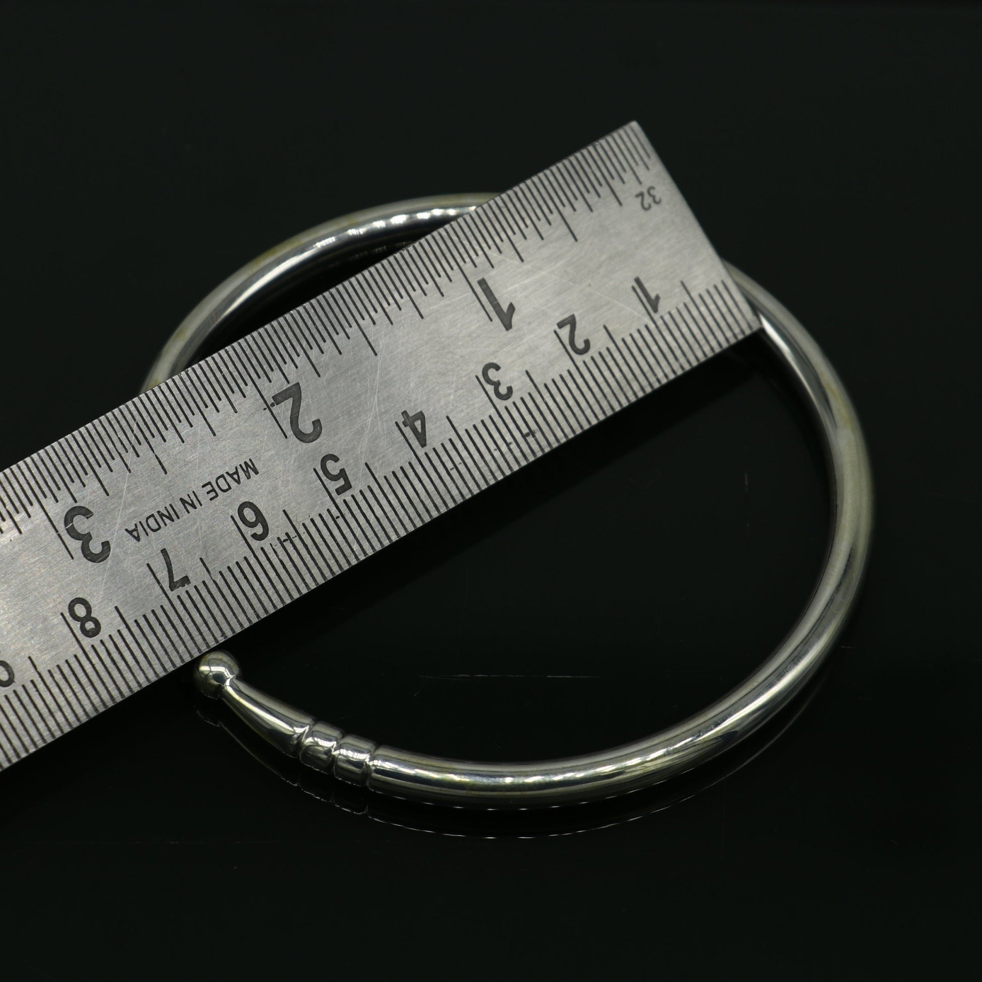 925 sterling silver solid plain shiny design unisex adjustable bangle kada, best gifting adjustable kada excellent brides jewelry nssk372 - TRIBAL ORNAMENTS