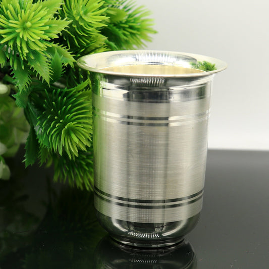 925 sterling silver handmade design water or milk glass cup for baby food, best gifting idea, silver utensils, silver kitchen article sv168 - TRIBAL ORNAMENTS