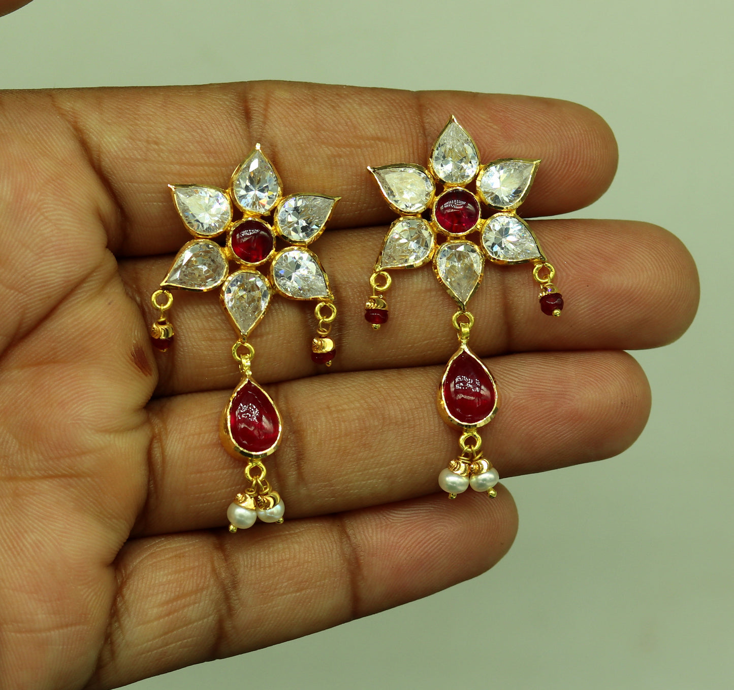 Vintage antique design handmade 22kt yellow gold stud earring bali, amazing customized bridesmaid gifting girl's jewelry from indai er127 - TRIBAL ORNAMENTS