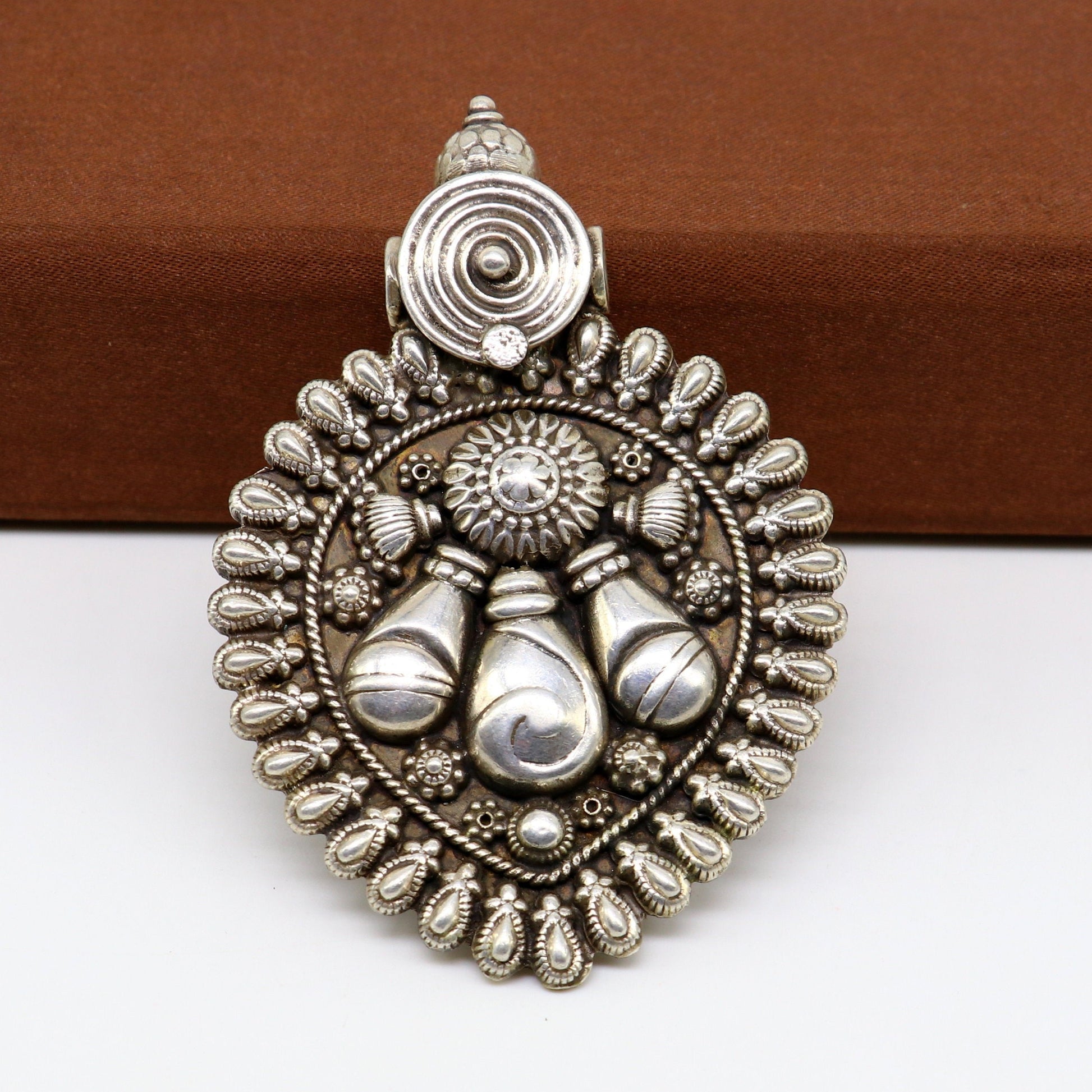 925 sterling silver handmade amazing vintage design pendant, unique handcrafted work pendant tribal Banjara ethnic bellydance jewelry nsp423 - TRIBAL ORNAMENTS