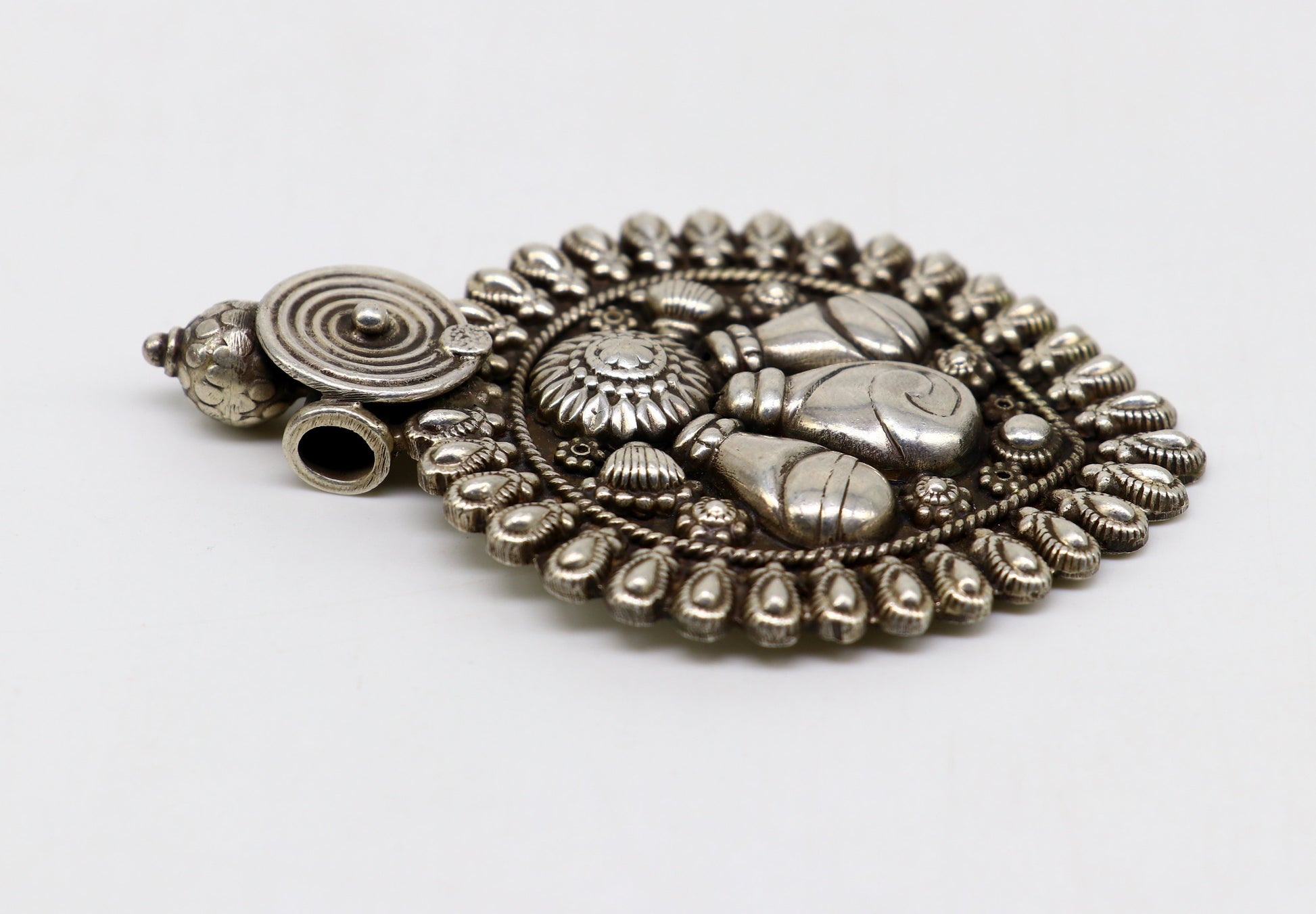 925 sterling silver handmade amazing vintage design pendant, unique handcrafted work pendant tribal Banjara ethnic bellydance jewelry nsp423 - TRIBAL ORNAMENTS