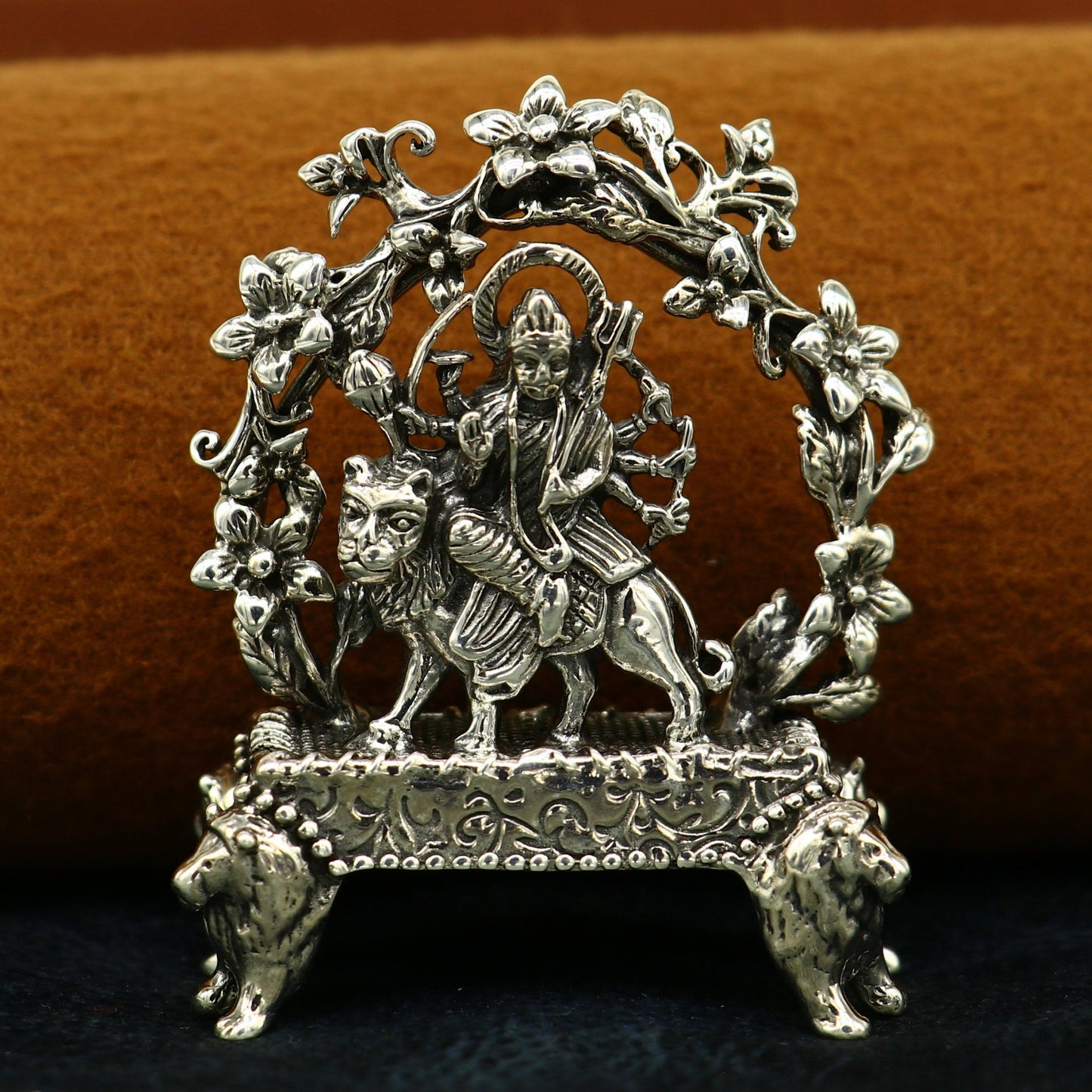 925 Sterling silver Goddess Bhawani mata, Pooja Articles, Indian Silver Idols, handcrafted Mataji statue sculpture amazing gifting Art06 - TRIBAL ORNAMENTS