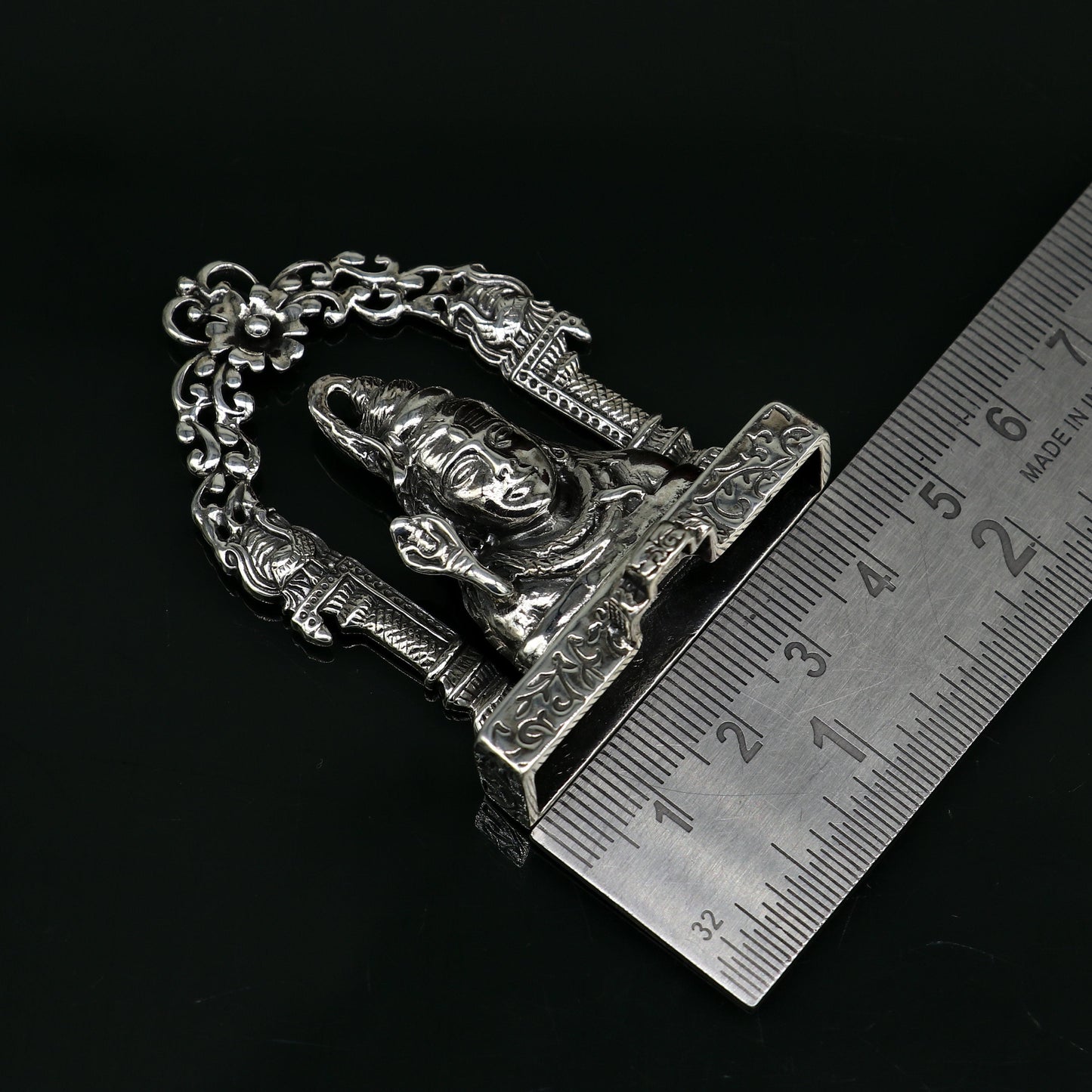 925 Sterling silver handmade antique look Indian Hindu idols Lord Shiva stunning statue figurine, puja articles best decorative gift art11 - TRIBAL ORNAMENTS