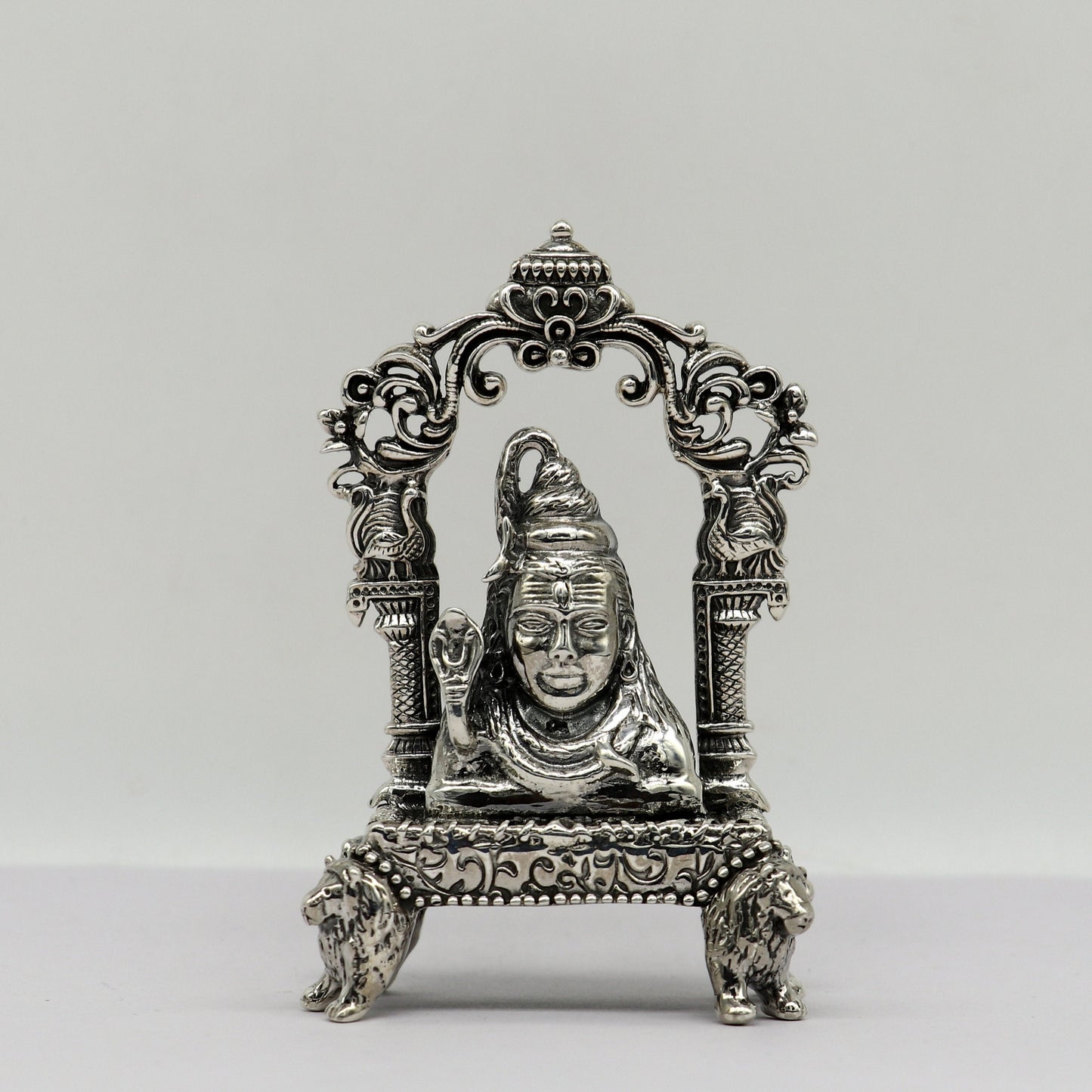 Pure 925 Sterling silver handmade antique look Indian idols Lord Shiva stunning statue figurine, puja articles best decorative gift art12 - TRIBAL ORNAMENTS