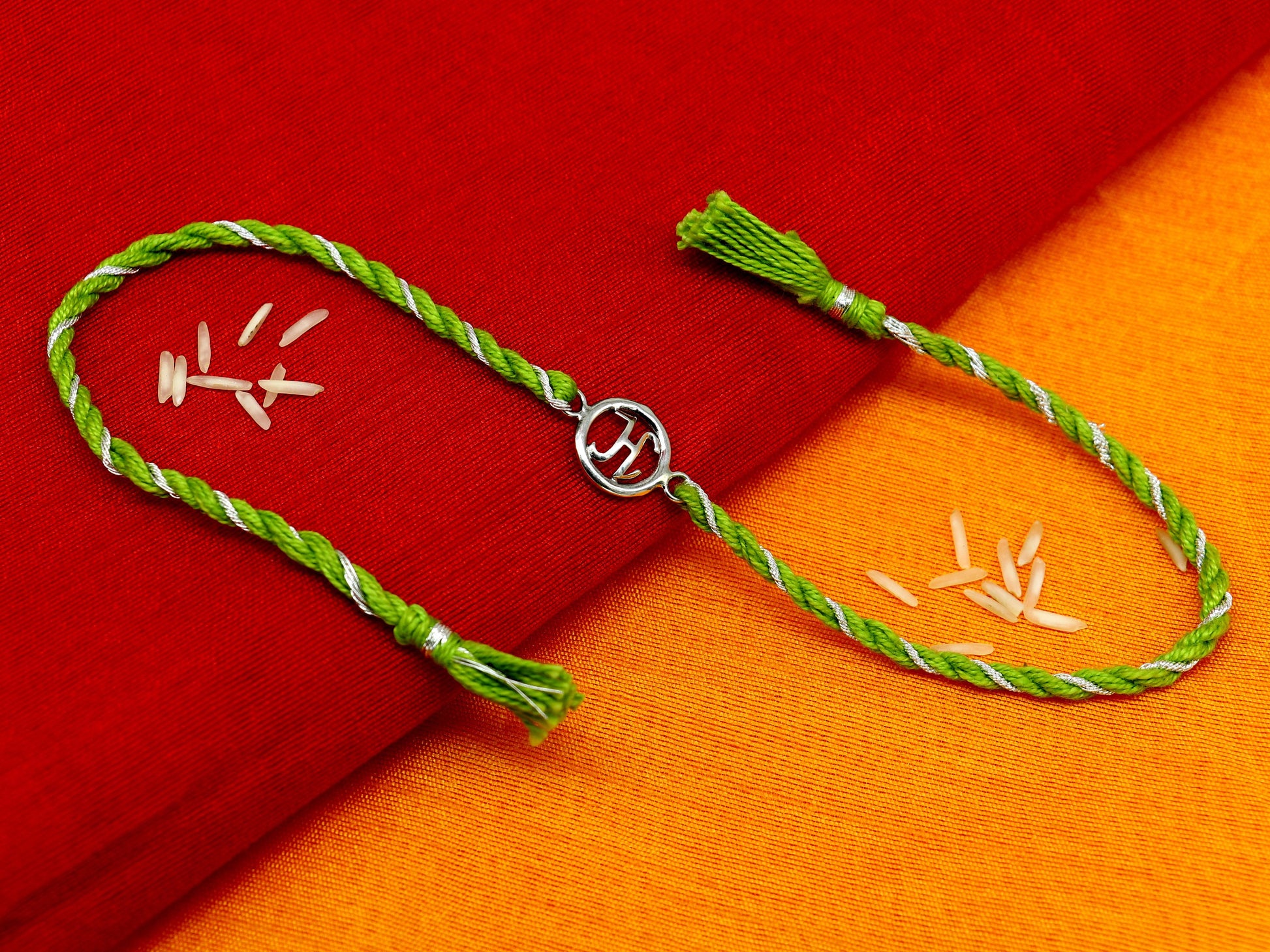 Pure 925 sterling silver handmade custom made Rakhi Bracelet, Exclusive alphabet 'H' design size free Bracelet Rakshabandhan gifting  rk23 - TRIBAL ORNAMENTS