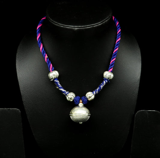 Vintage Indian traditional style trendy sterling silver customized designer work charm necklace, wedding choker tribal brides jewelry set184 - TRIBAL ORNAMENTS