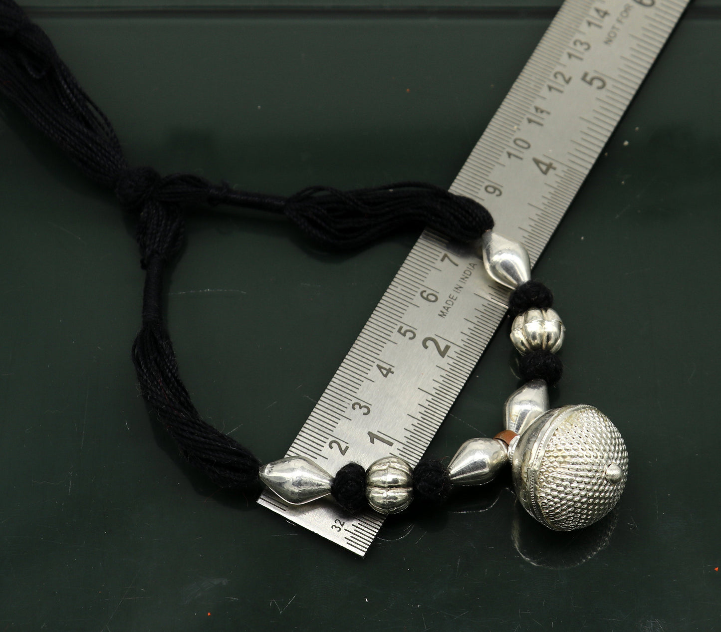 Vintage Indian traditional style sterling silver customized beads with thread charm necklace, wedding choker tribal brides jewelry set186 - TRIBAL ORNAMENTS