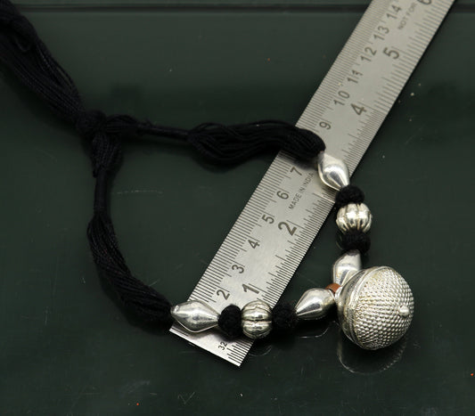 Vintage Indian traditional style sterling silver customized beads with thread charm necklace, wedding choker tribal brides jewelry set186 - TRIBAL ORNAMENTS