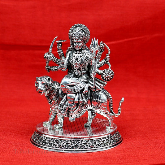 925 Sterling silver handmade customized Hindu Goddess Durga or Bhawani maa statue, puja article figurine, home decor utensils art33 - TRIBAL ORNAMENTS