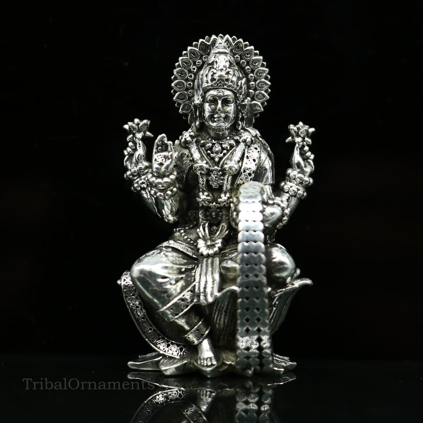 Combo Laxmi and Ganesha 925 Sterling silver handmade customized Hindu idols statue, puja article figurine, home décor puja Articles art27 - TRIBAL ORNAMENTS