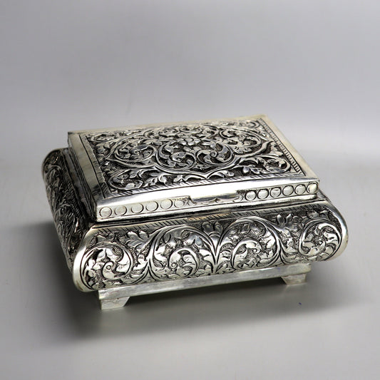 Vintage antique Naxi design handmade 925 sterling silver dry fruit box. candy box, jewelry box, best brides gift or corporation gift box01 - TRIBAL ORNAMENTS
