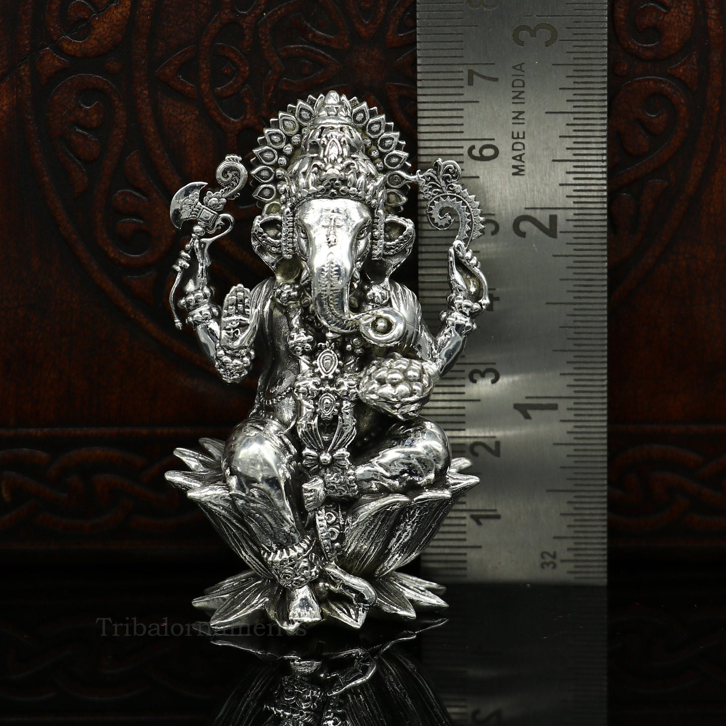 Combo Laxmi and Ganesha 925 Sterling silver handmade customized Hindu idols statue, puja article figurine, home décor puja Articles art27 - TRIBAL ORNAMENTS