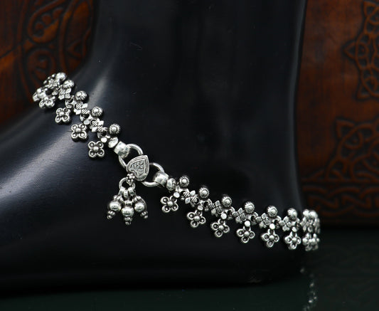 925 sterling silver custom made anklets, best anklets bracelet, foot bracelet, belly dance jewelry, elegant tribal ethnic anklets nank289 - TRIBAL ORNAMENTS