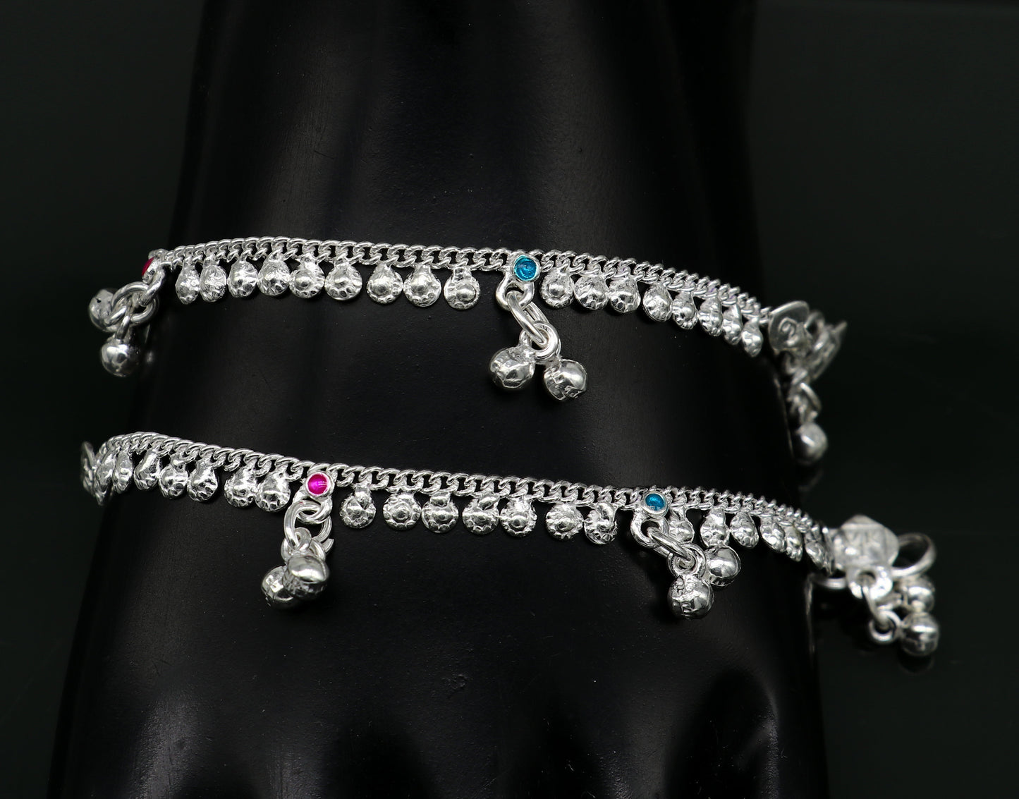 5" long Sterling silver customized baby anklets, gorgeous gift new born baby anklets kids jewelry, trendy stylish ankle bracelet ank367 - TRIBAL ORNAMENTS