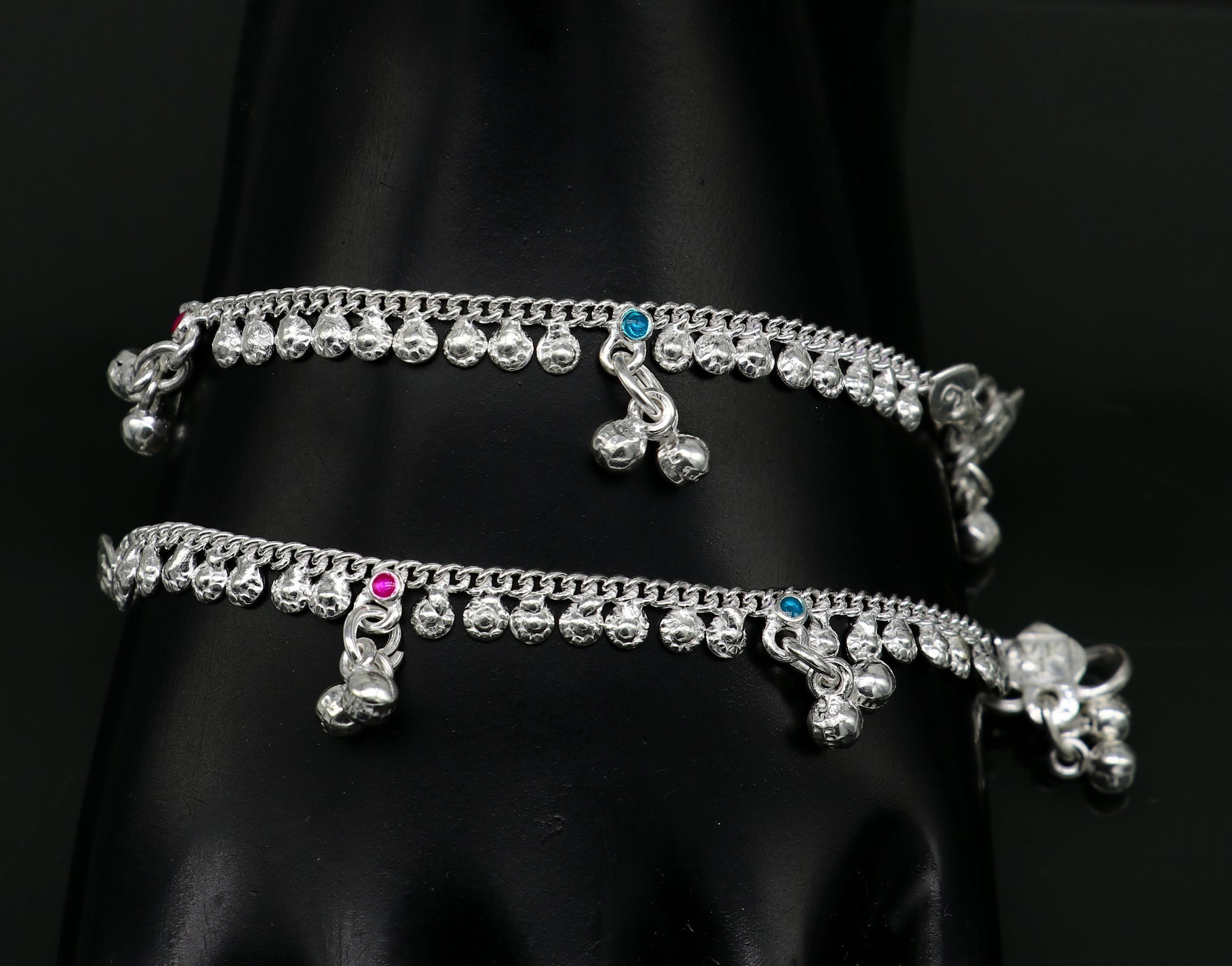 5" long Sterling silver customized baby anklets, gorgeous gift new born baby anklets kids jewelry, trendy stylish ankle bracelet ank367 - TRIBAL ORNAMENTS