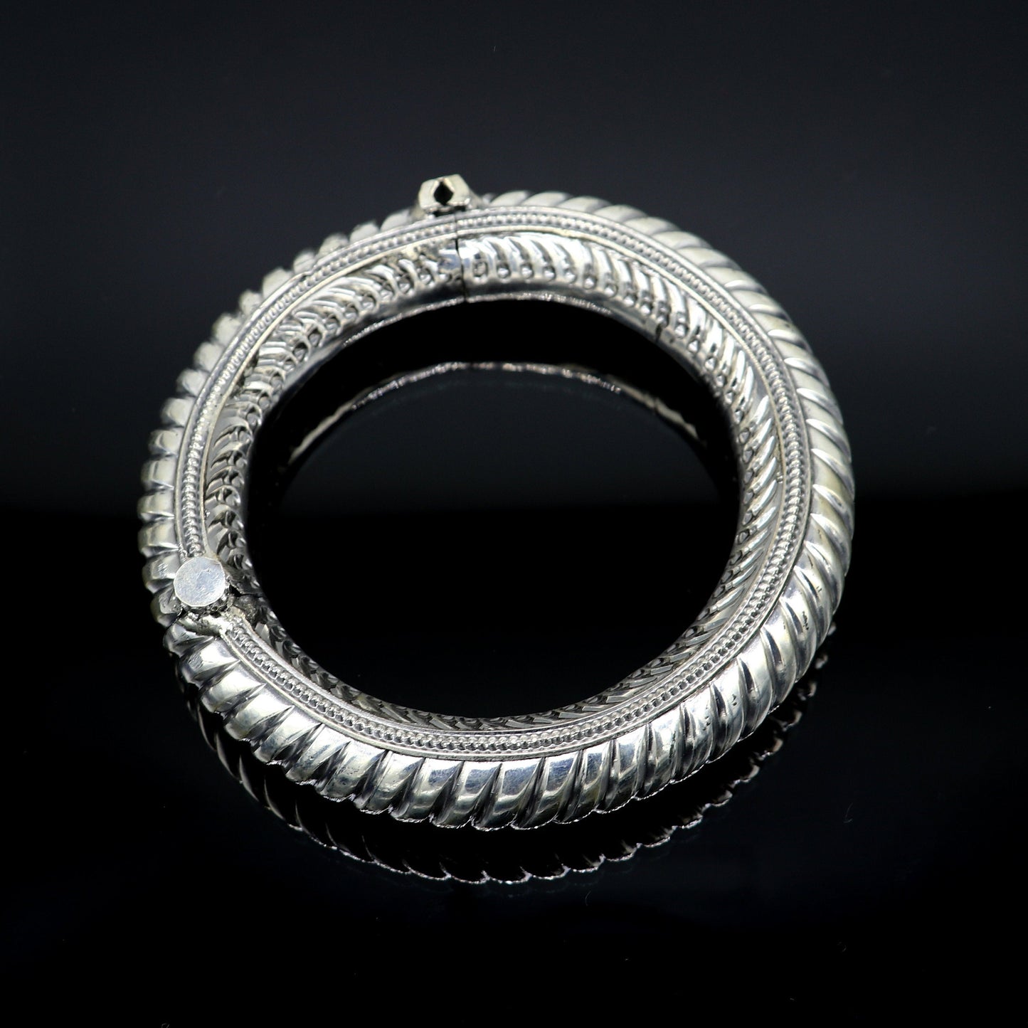 Vintage antique design Traditional Rajasthan tribal silver ankle kada foot bracelet, best brides ankle jewelry belly dance jewelry nsfk32 - TRIBAL ORNAMENTS