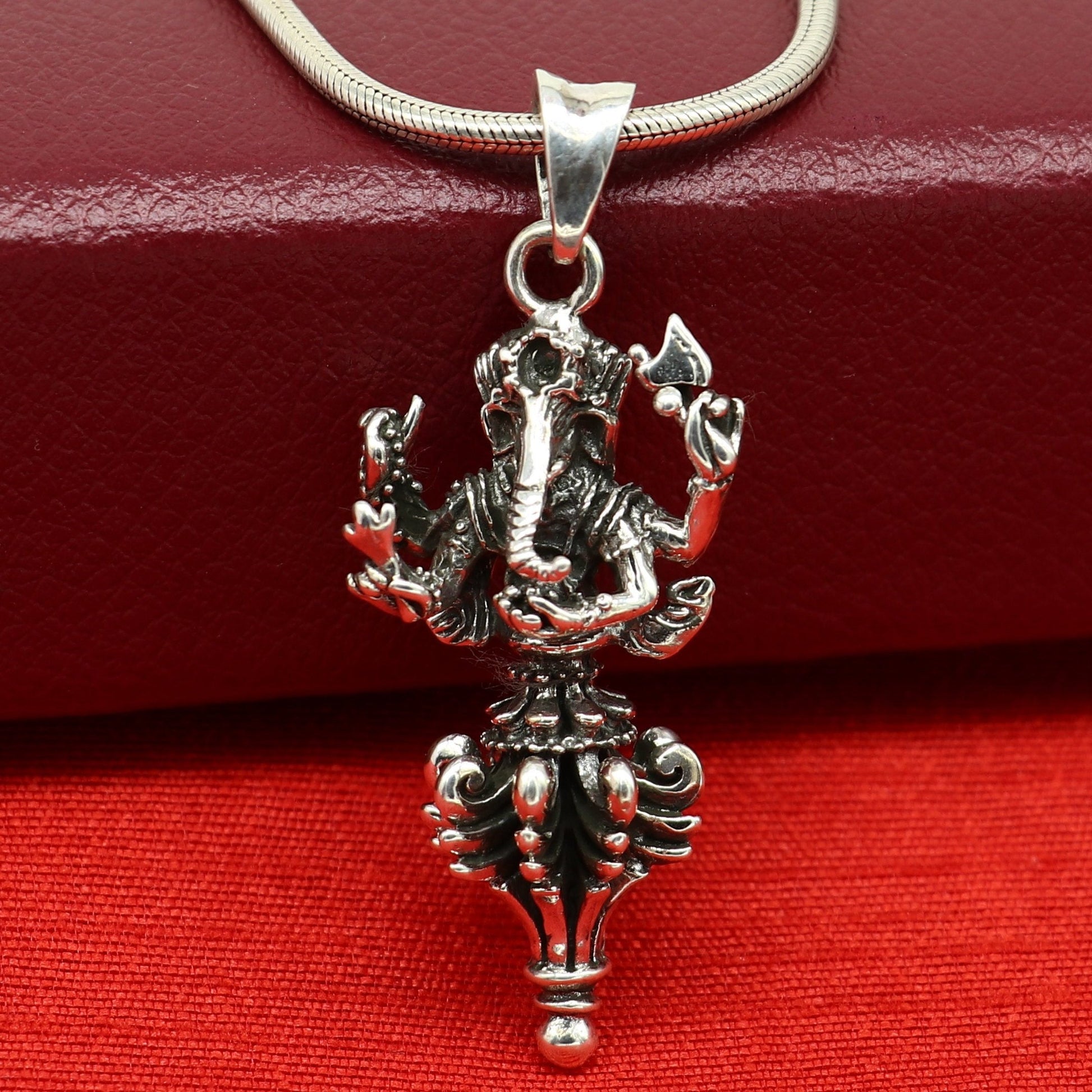 Vintage trendy 925 sterling silver handmade Lord Ganesha pendant, amazing stylish unisex pendant locket personalized jewelry ssp512 - TRIBAL ORNAMENTS