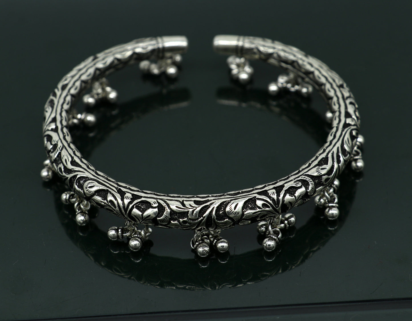 925 pure silver Vintage antique design handmade gorgeous oxidized foot kada ankle bracelet tribal ethnic silver jewelry sak27 - TRIBAL ORNAMENTS