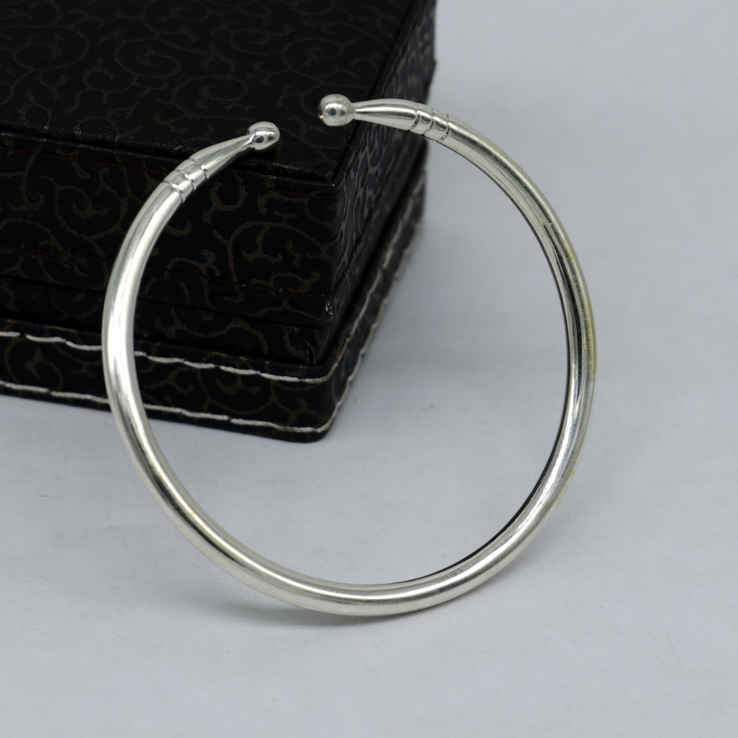 925 sterling silver solid plain shiny design girl's adjustable bangle kada, best gifting adjustable kada excellent brides jewelry nssk382 - TRIBAL ORNAMENTS