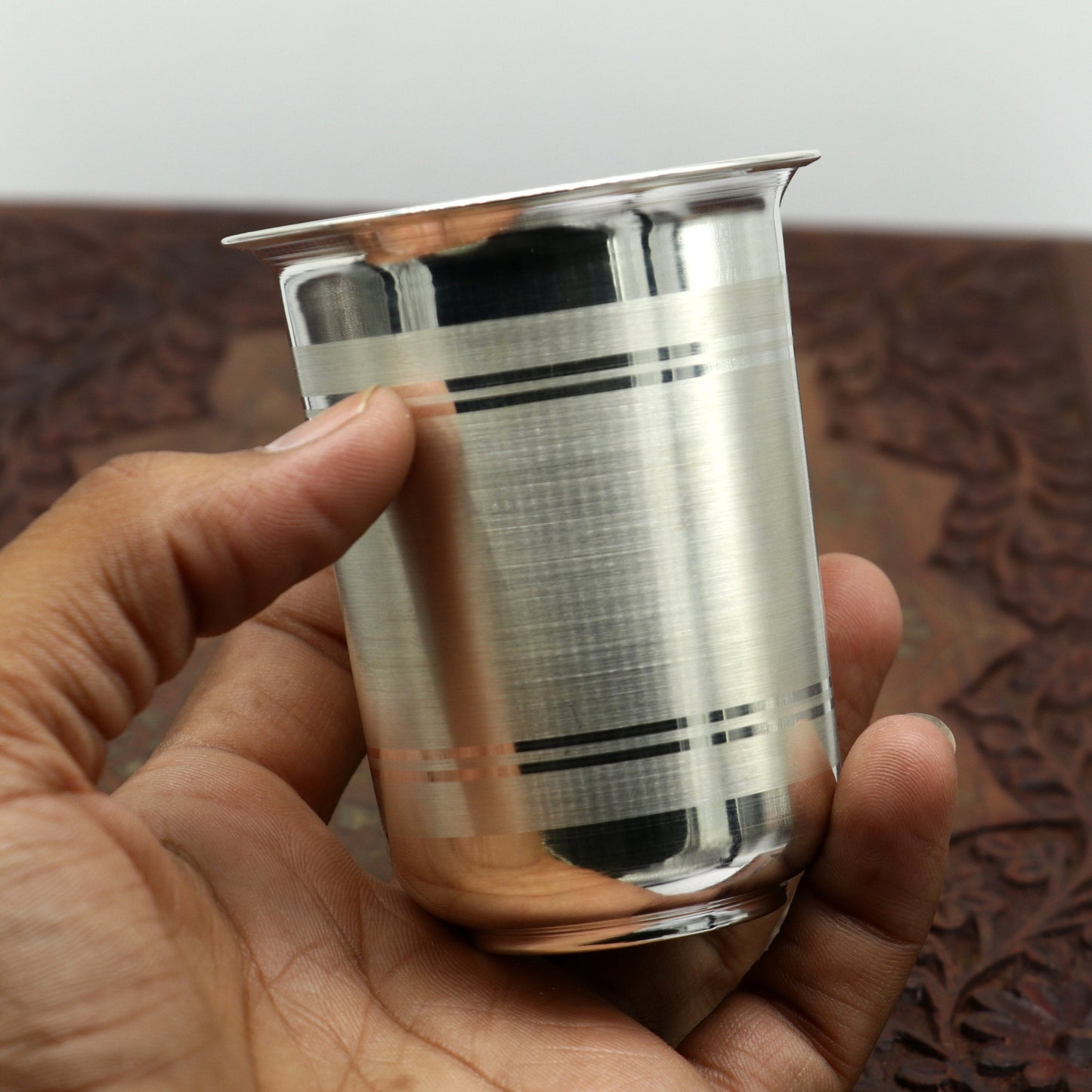 925 sterling silver handmade design water or milk glass cup for baby food, best gifting idea, silver utensils, silver kitchen article sv167 - TRIBAL ORNAMENTS