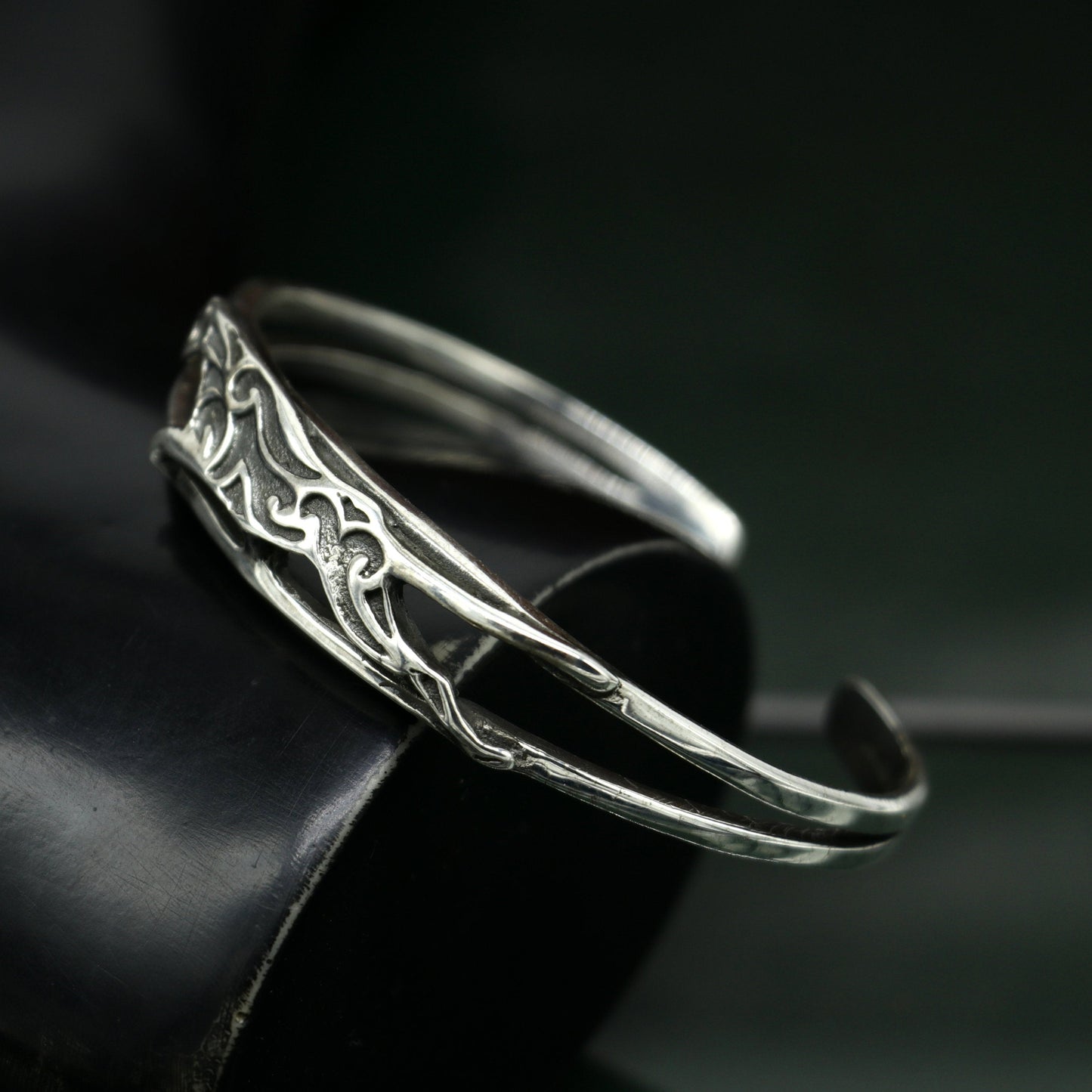 Authentic 925 sterling silver exclusive handmade Tiger design cuff kada bracelet, easy to adjust with your wrist, unisex jewelry cuff51 - TRIBAL ORNAMENTS