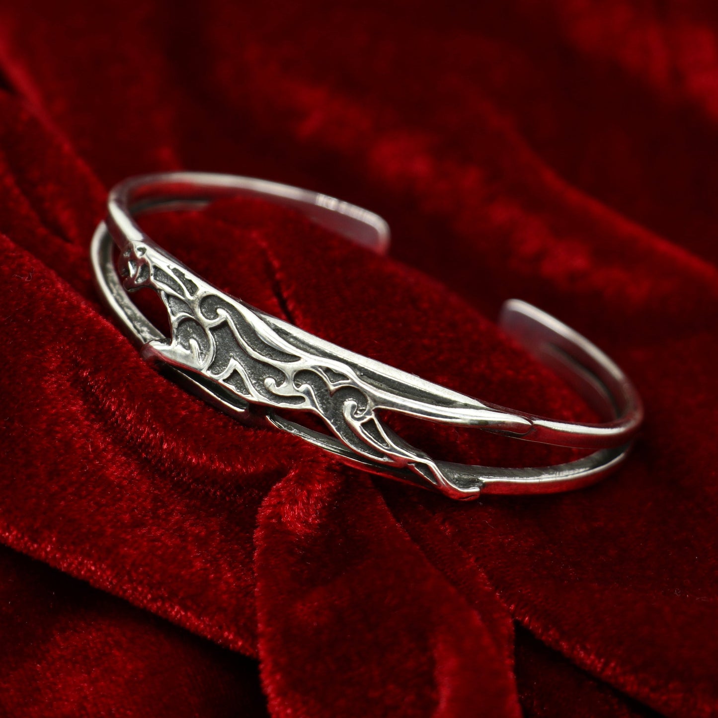 Authentic 925 sterling silver exclusive handmade Tiger design cuff kada bracelet, easy to adjust with your wrist, unisex jewelry cuff51 - TRIBAL ORNAMENTS